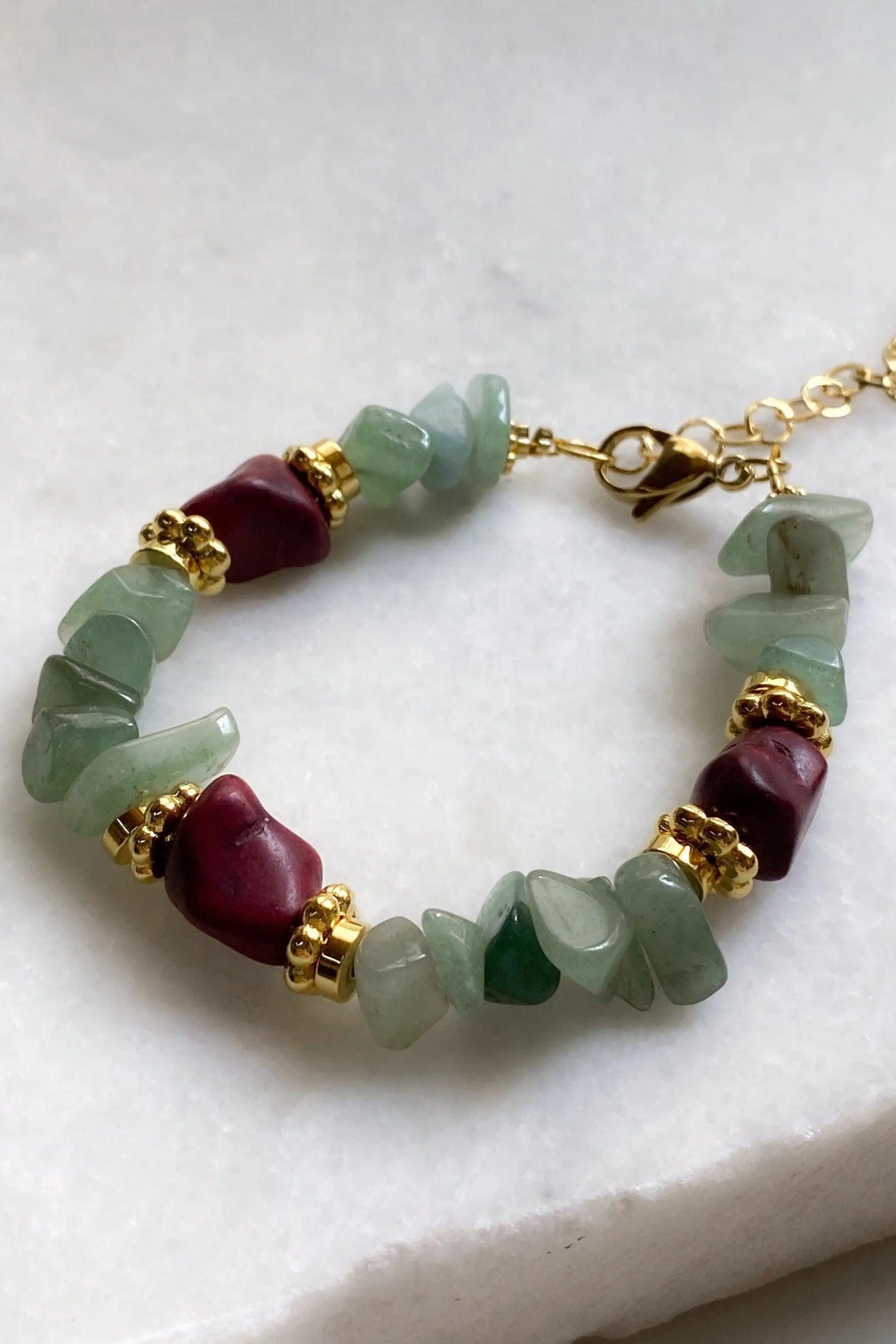 Aventurine & Howlite Bracelet Heishi Healing Bracelet Boho Chic Bracelet for Woman Gift for Wife Birthday Gift, ANALA