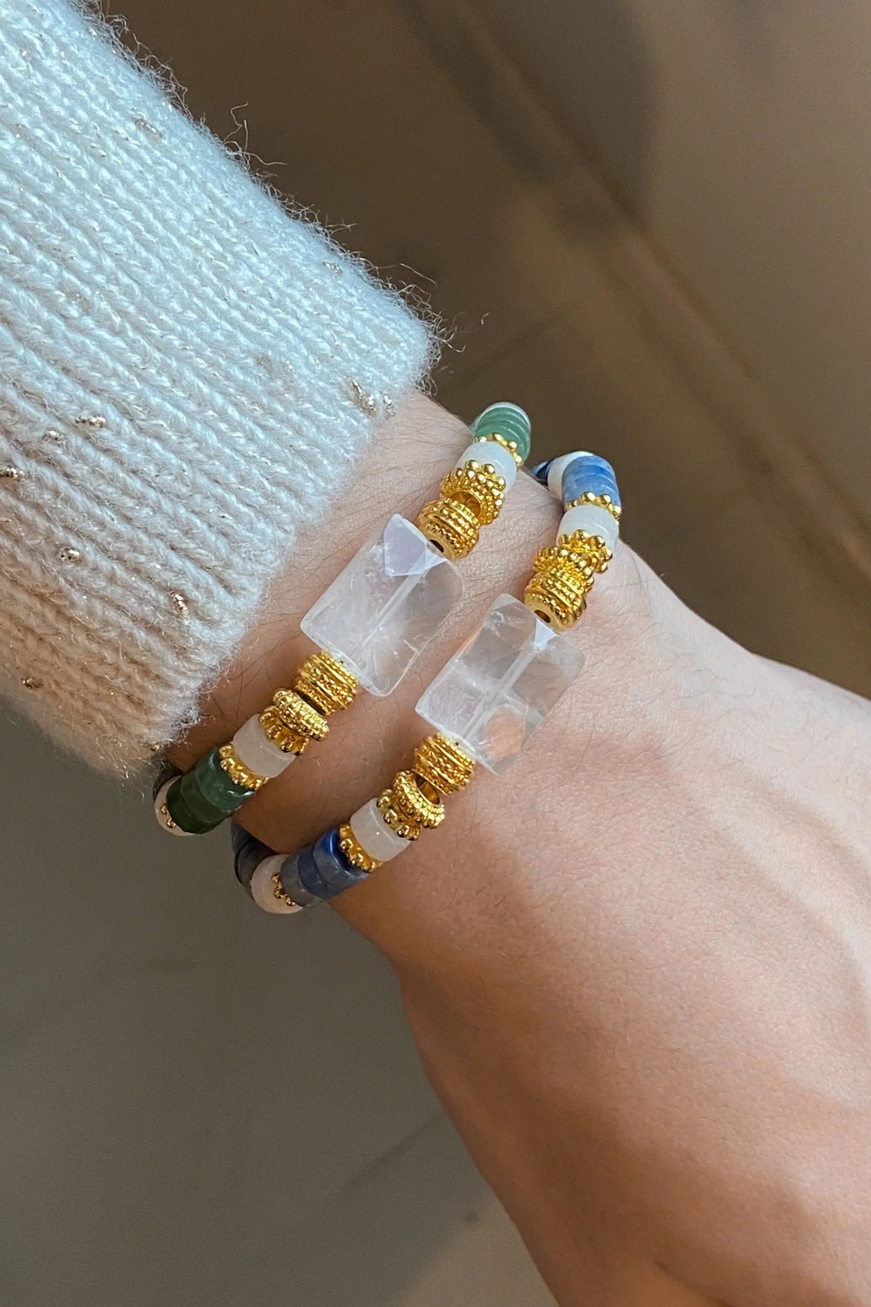 Aventurine Bracelet Pink Quartz Heishi Bracelet Healing Bracelet Boho Chic Bracelet for Woman Gift for Wife Birthday Gift, NAOMI
