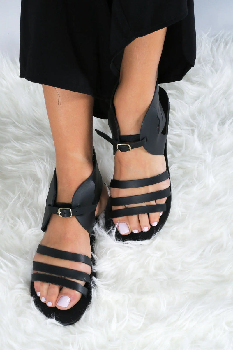 EROS Natural, Sandales grecques, Griechische Sandalen, Greek leather sandals, Sandales plates, Flat Grecian sandals, Greek goddess sandals