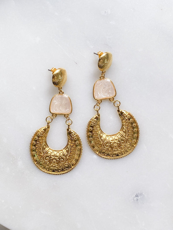 Gold Boho chic earrings Dangle Tribal Earrings Ancient Earrings Boucles d'oreilles or, Bijoux éthniques, ethnisch Ohrringe BASILIA