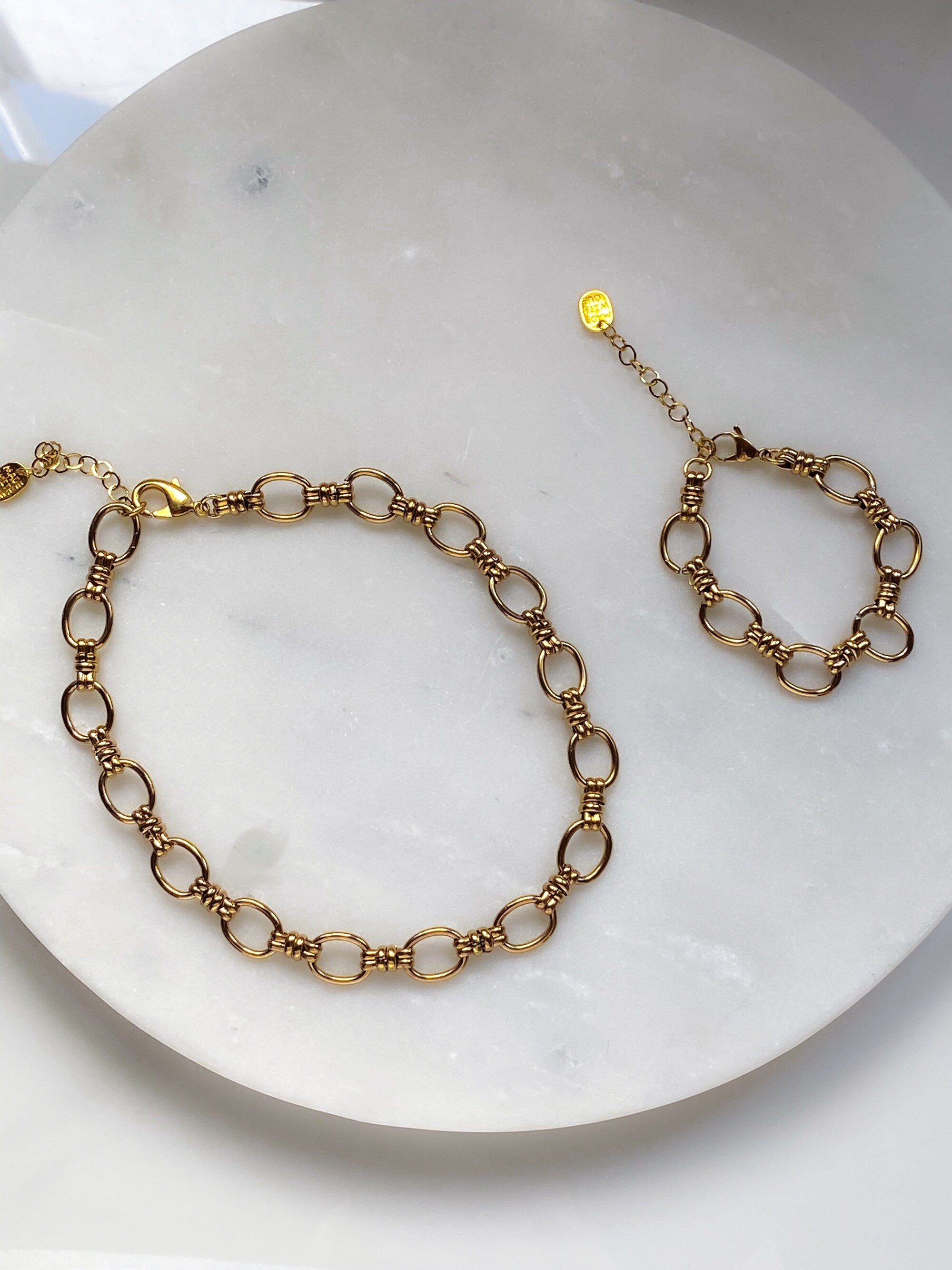 Choker Thick chain Necklace Statement Gold Choker Minimalist Layering Necklace Gold Chain Necklace, Vintage style Chain Necklace, ISA