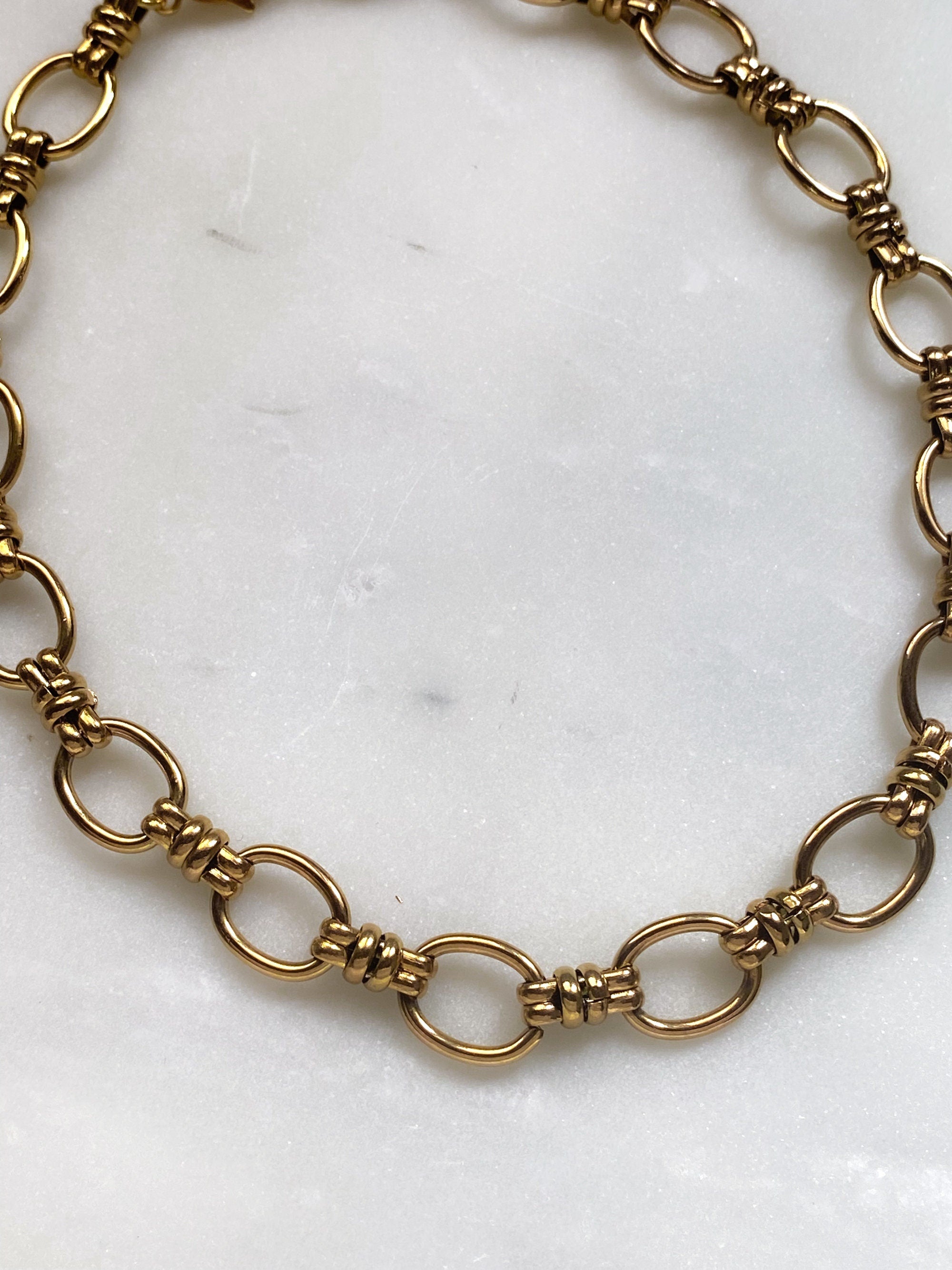 Choker Thick chain Necklace Statement Gold Choker Minimalist Layering Necklace Gold Chain Necklace, Vintage style Chain Necklace, ISA