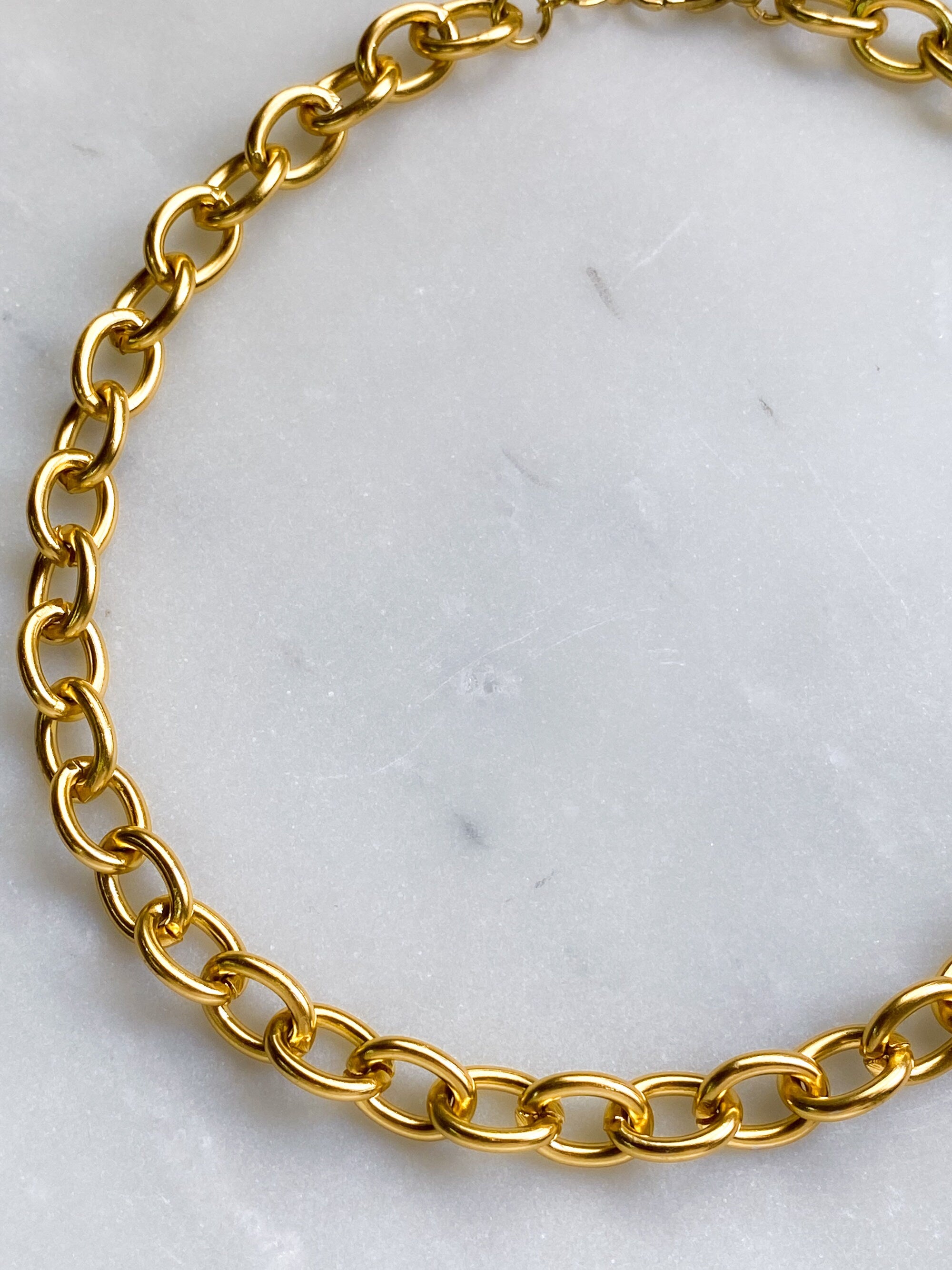 Gold Retro Chain Necklace Women Lightweight Chain Choker Necklace Minimalist Layering Necklace Christmas Gift, IONA