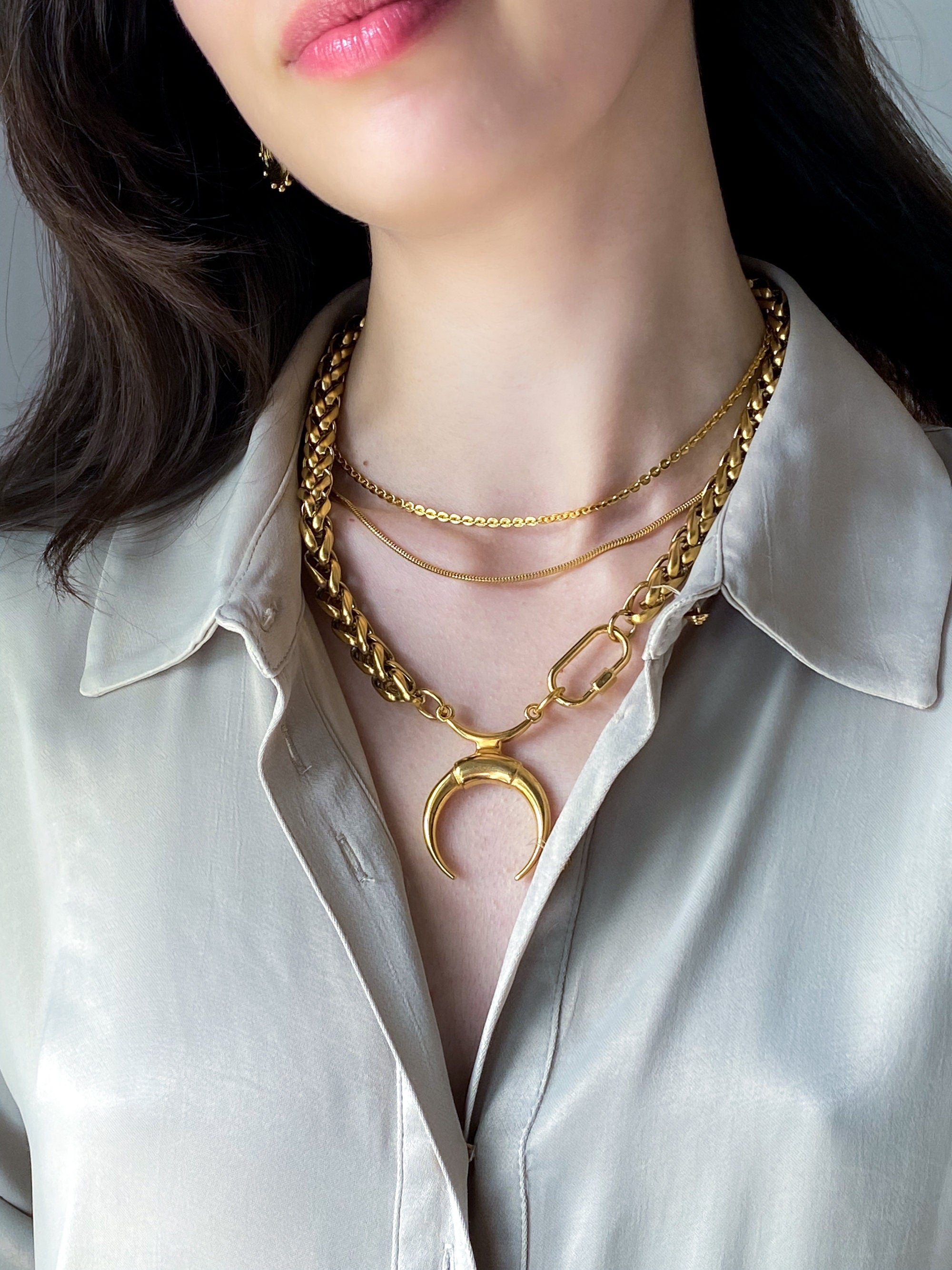 Dainty Thin Gold Chain Necklace Minimalist Layering Necklace, Birthday Gift, Halskette Damen, Collier chaine or, HERMINA