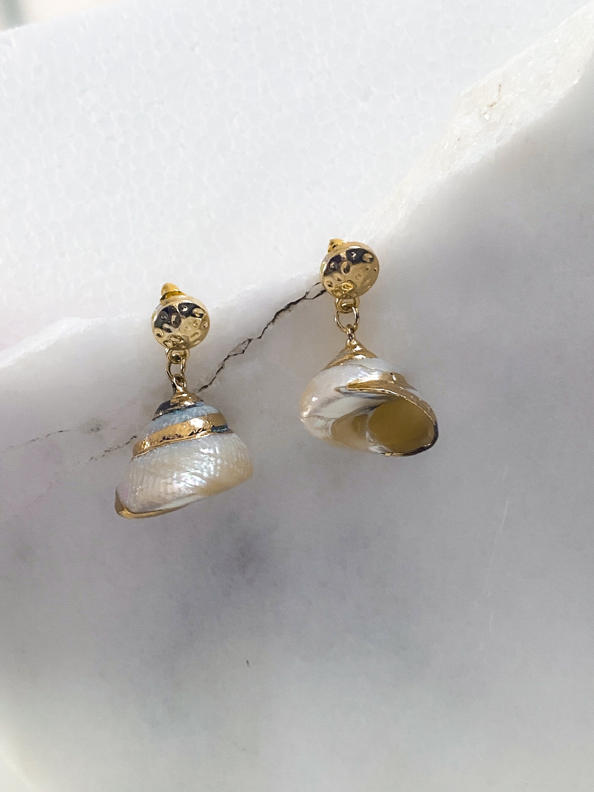 Natural sea shell earrings urchin studs, Siren core aesthetic jewelry, Summer festive earrings, Little mermaids jewelry, Gift for her, DYLAN