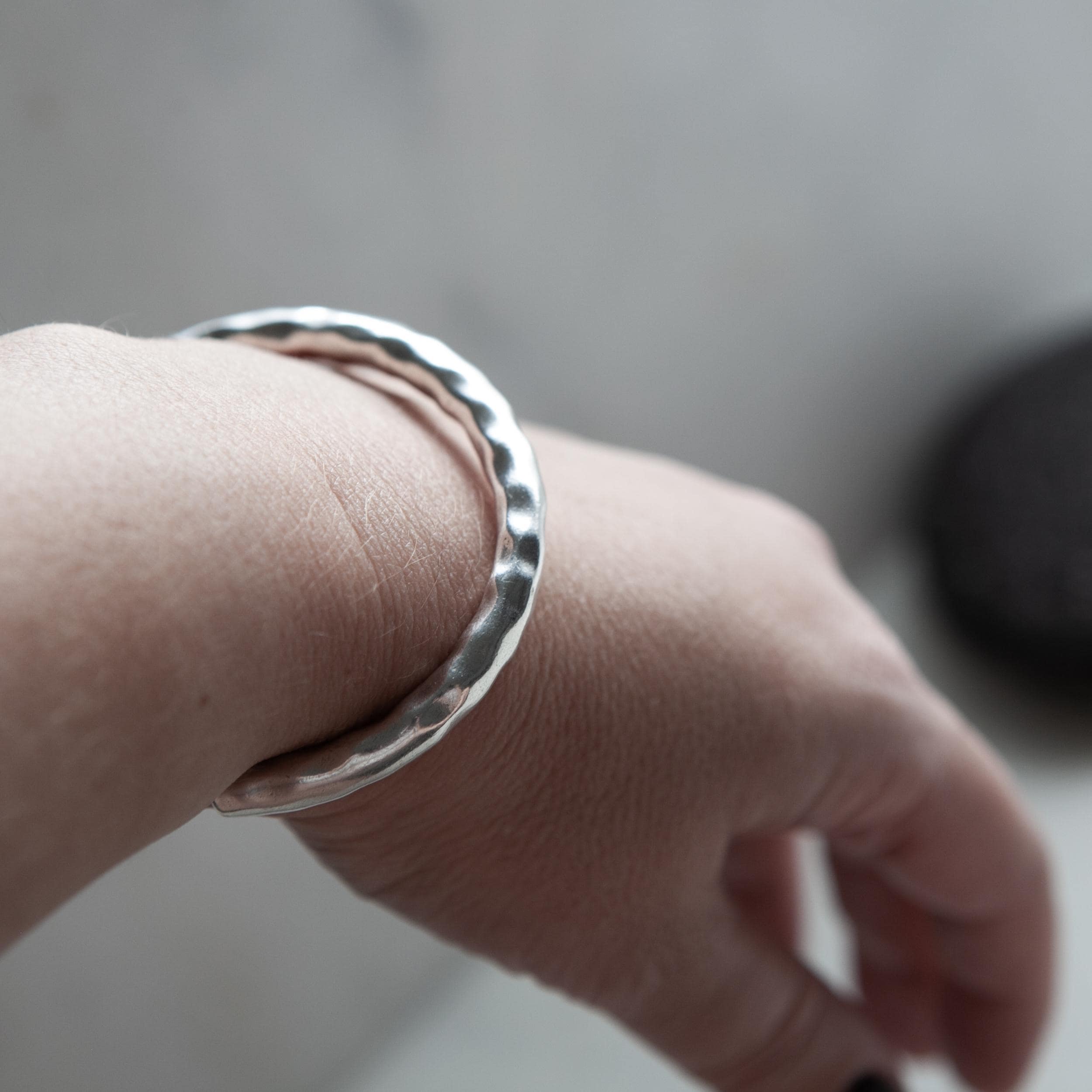 Chunky bold Hammered Bracelet, Thick unisex Silver Cuff, Statement Organic Bracelet, Minimal Bangle bracelet, Unisex Gift, SOFIA