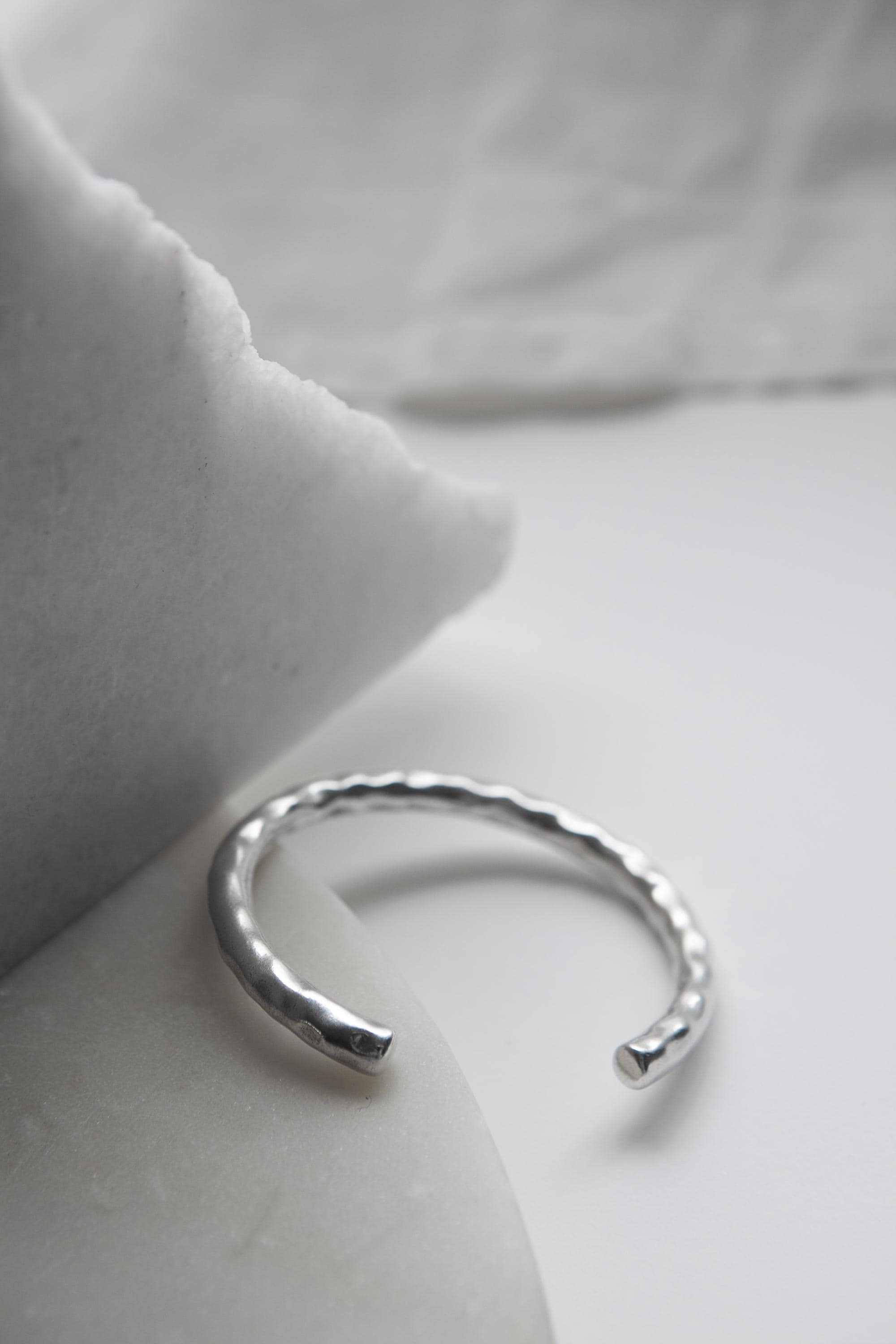Chunky bold Hammered Bracelet, Thick unisex Silver Cuff, Statement Organic Bracelet, Minimal Bangle bracelet, Unisex Gift, SOFIA