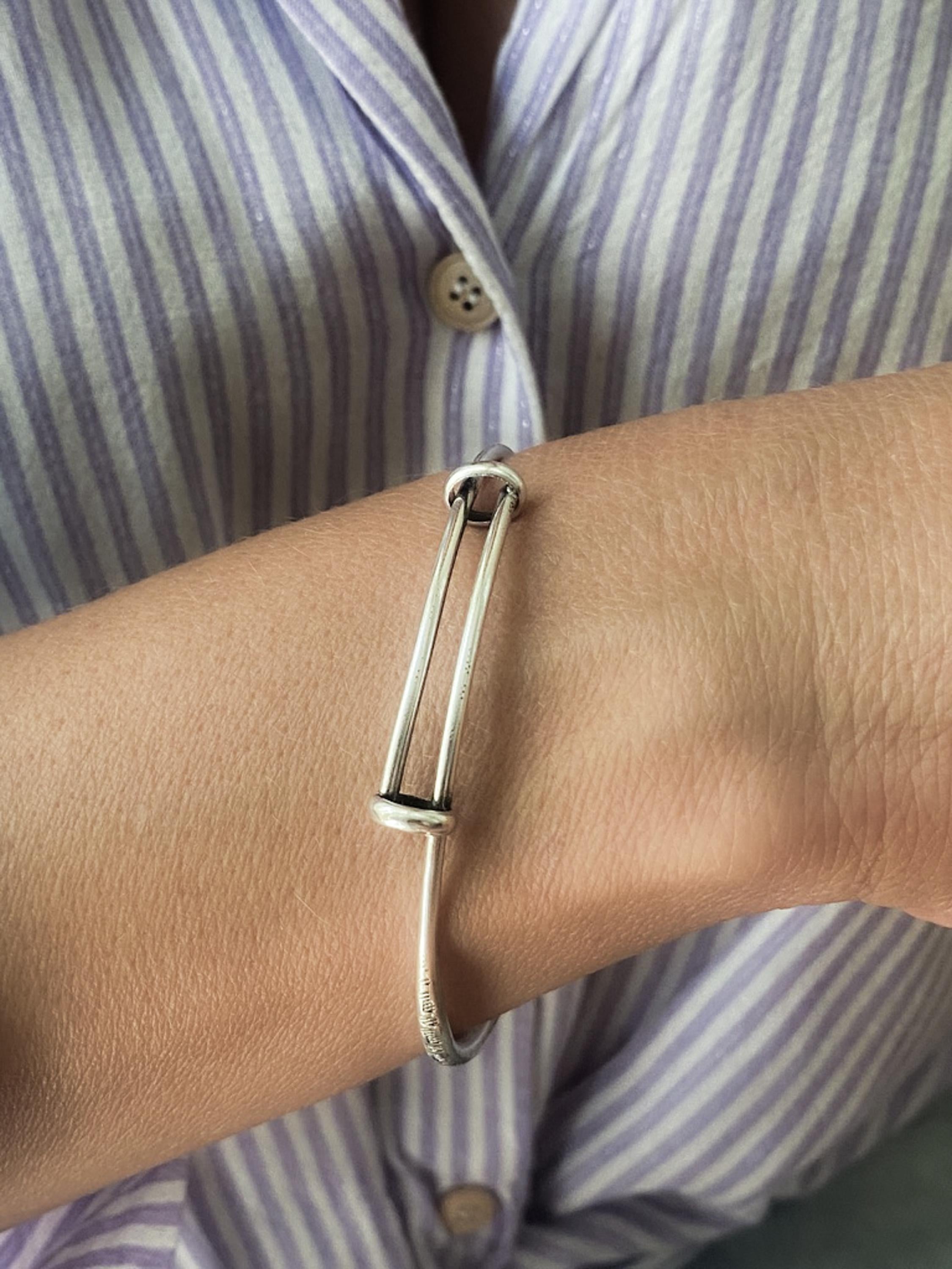 Silver Meander bracelet, Thin Adjustable Bracelet, Ancient Greek Bracelet, Museum inspired Jewelry, Minimalist Unisex Bracelet, KNOSSOS