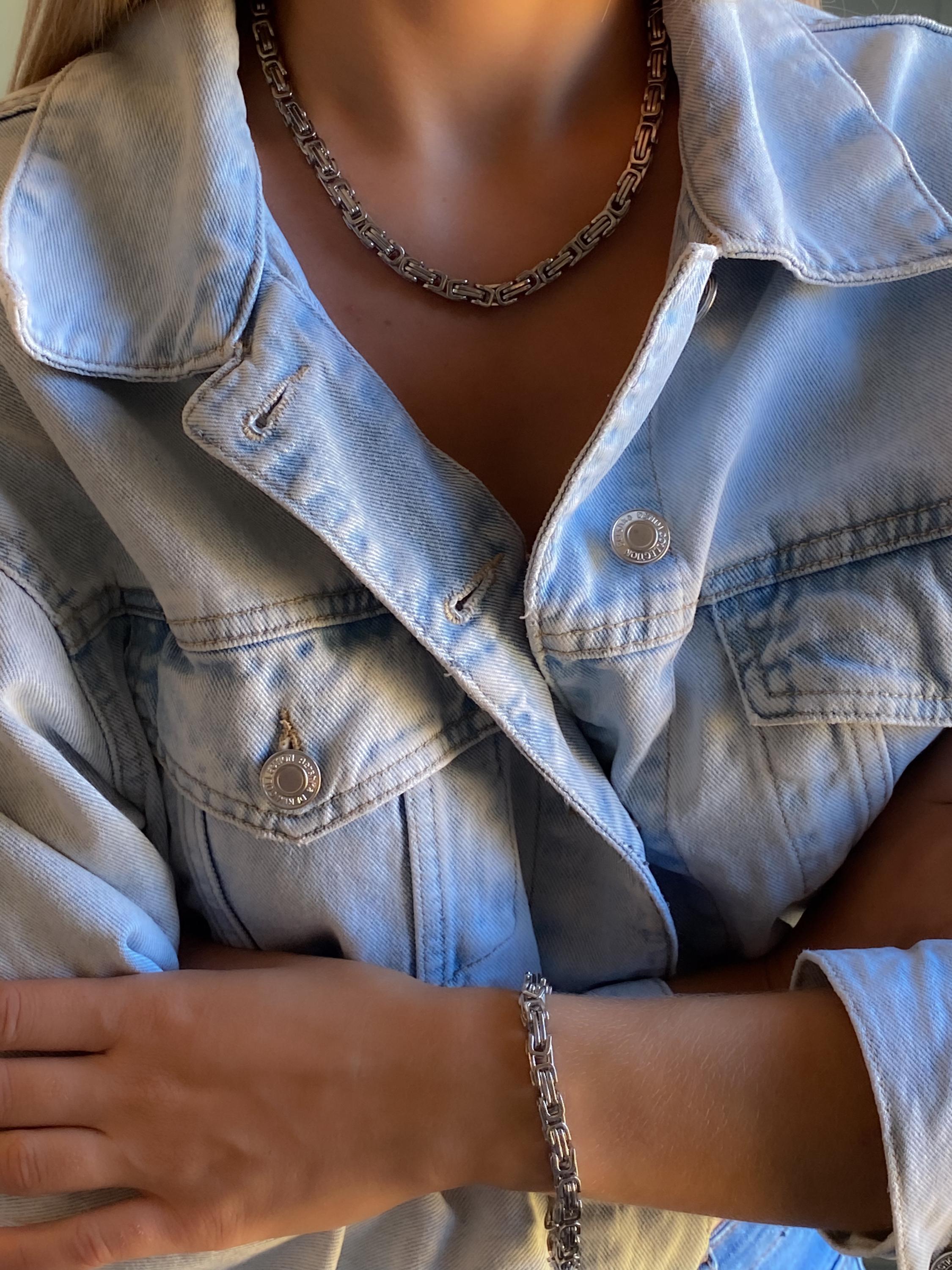 Silver Chunky Byzantine Chain Bracelet, Mums Gift Jewelry, Statement Thick Heavy Bracelet, Retro Vintage Style, Wife Anniversary Gift