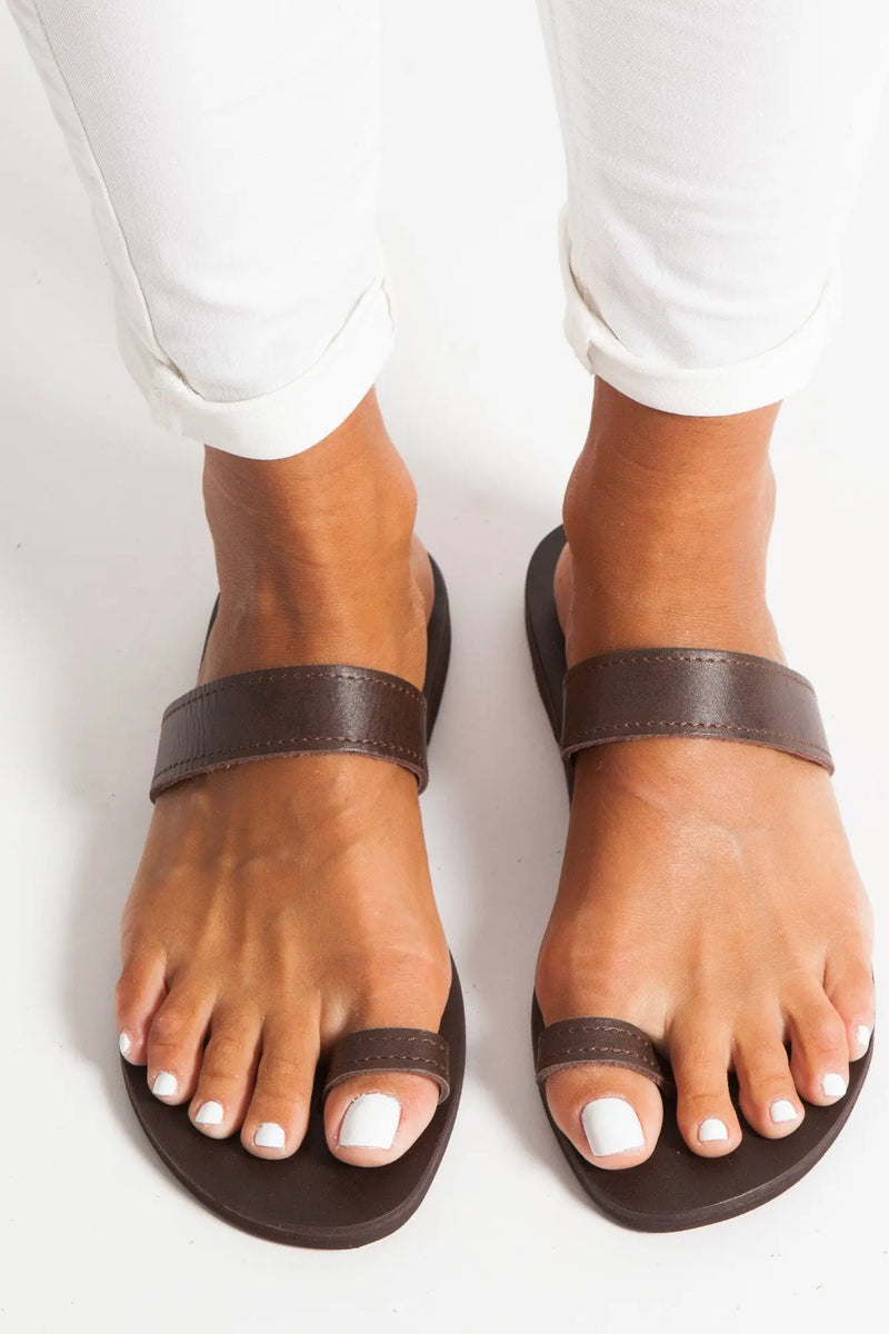 LEROS Natural, Greek Leather Sandals, Sandalias Griegas, Griechische Sandalen, Sandales Grecques Plates Cuir