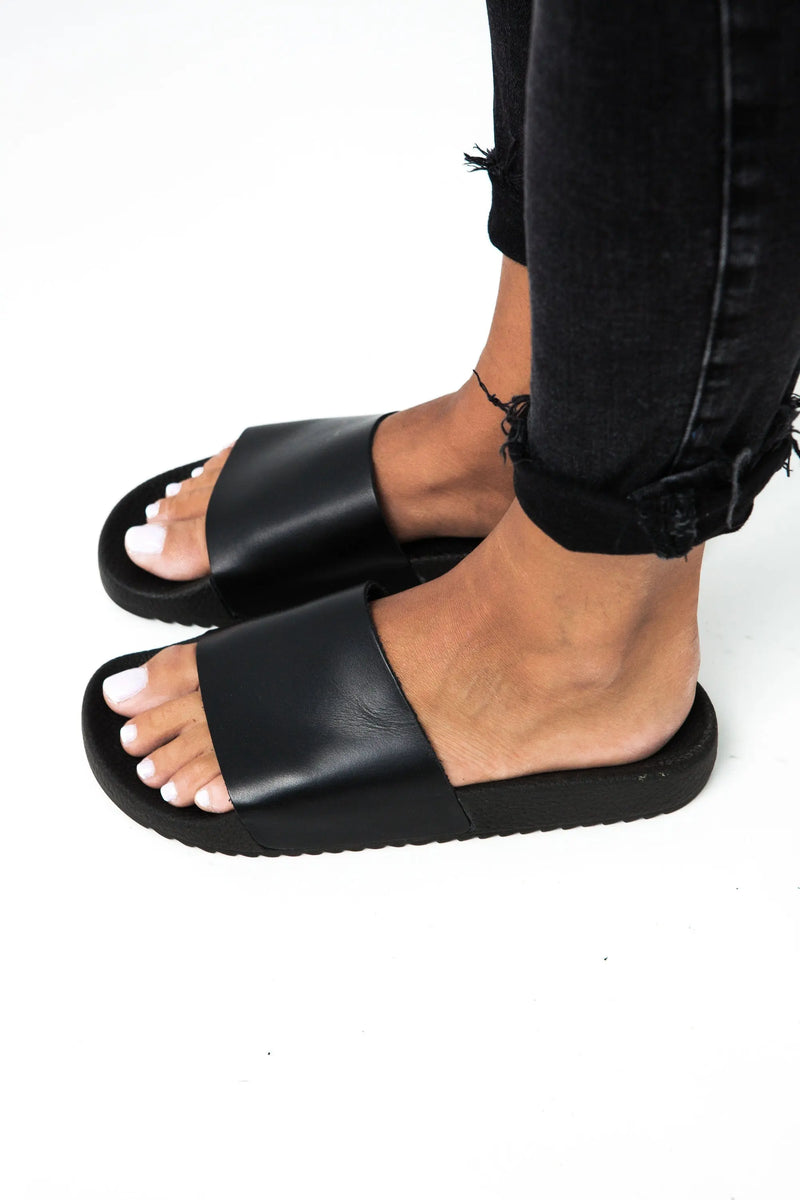 POSEIDON Natural, Women Leather Sandals, Greek Jellies Sandals, Sandales grecques plates, Flat Slide Sandals, Summer Slippers
