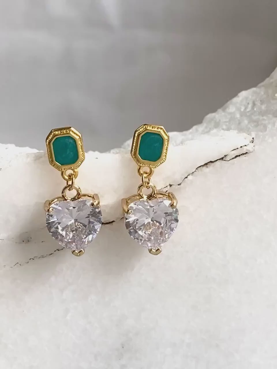 Zircon Heart Earrings