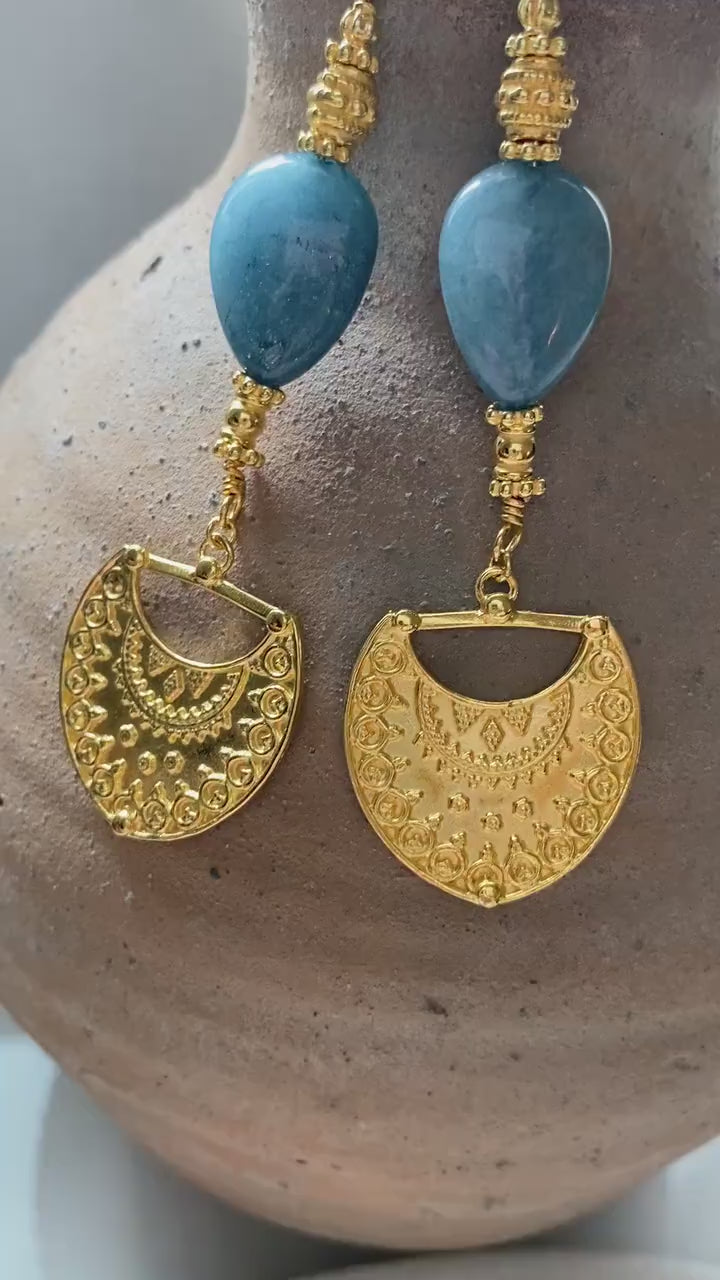 Gold Statement Dangle Earrings