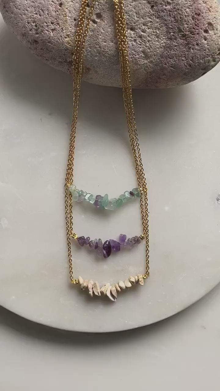 AFRODITA Jade Amethyst Fluorite necklace