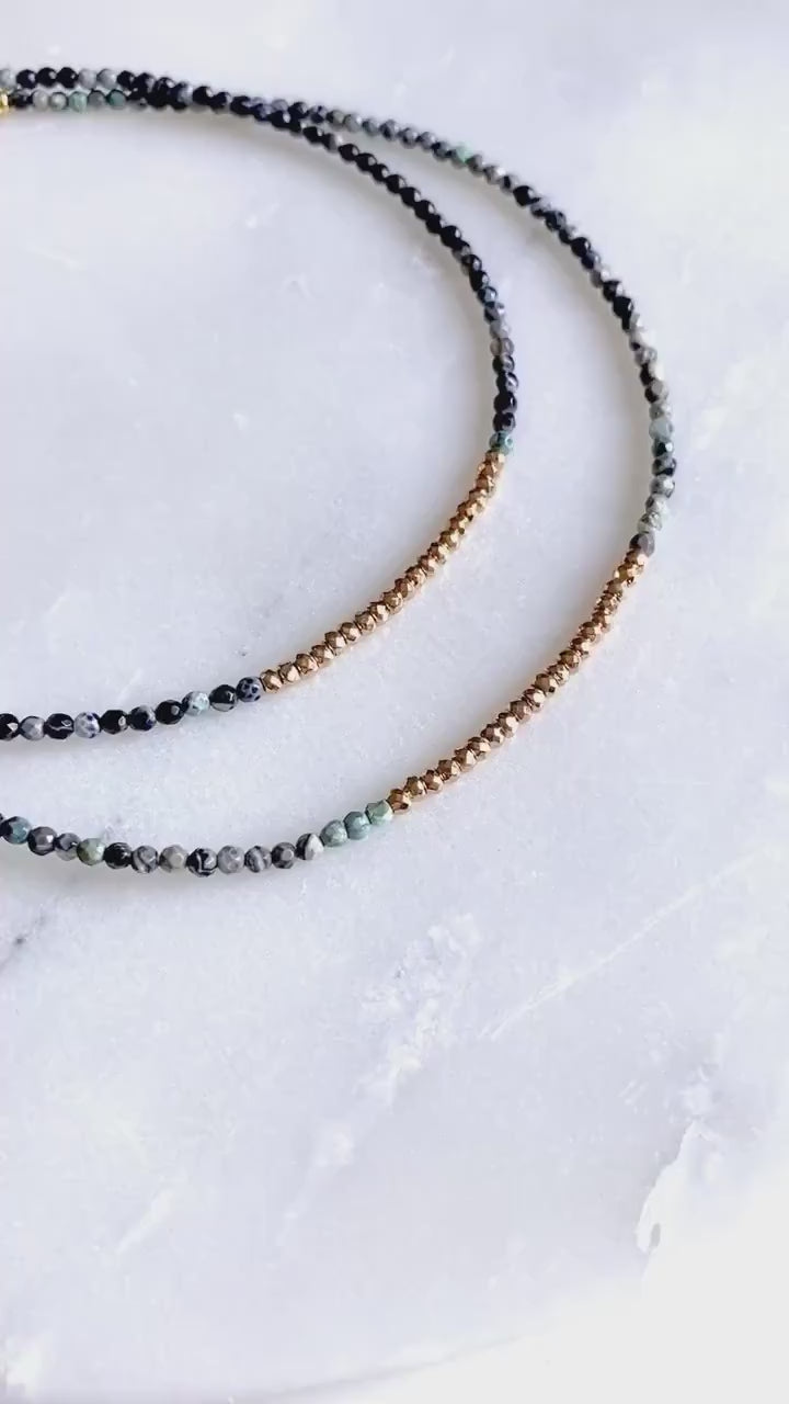 NAFSIKA Agate Beaded Necklace