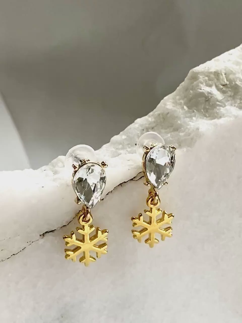 Gold Snowflake Earrings