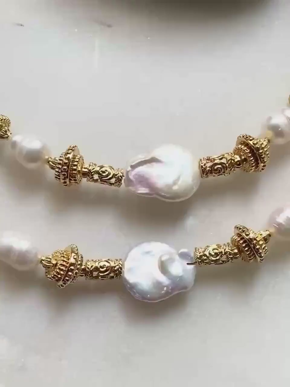 Mum Gift Freshwater Pearl Necklace Gift for mum Choker Baroque Pearl Necklace Gold Pearl Women Gift Bridal Necklace