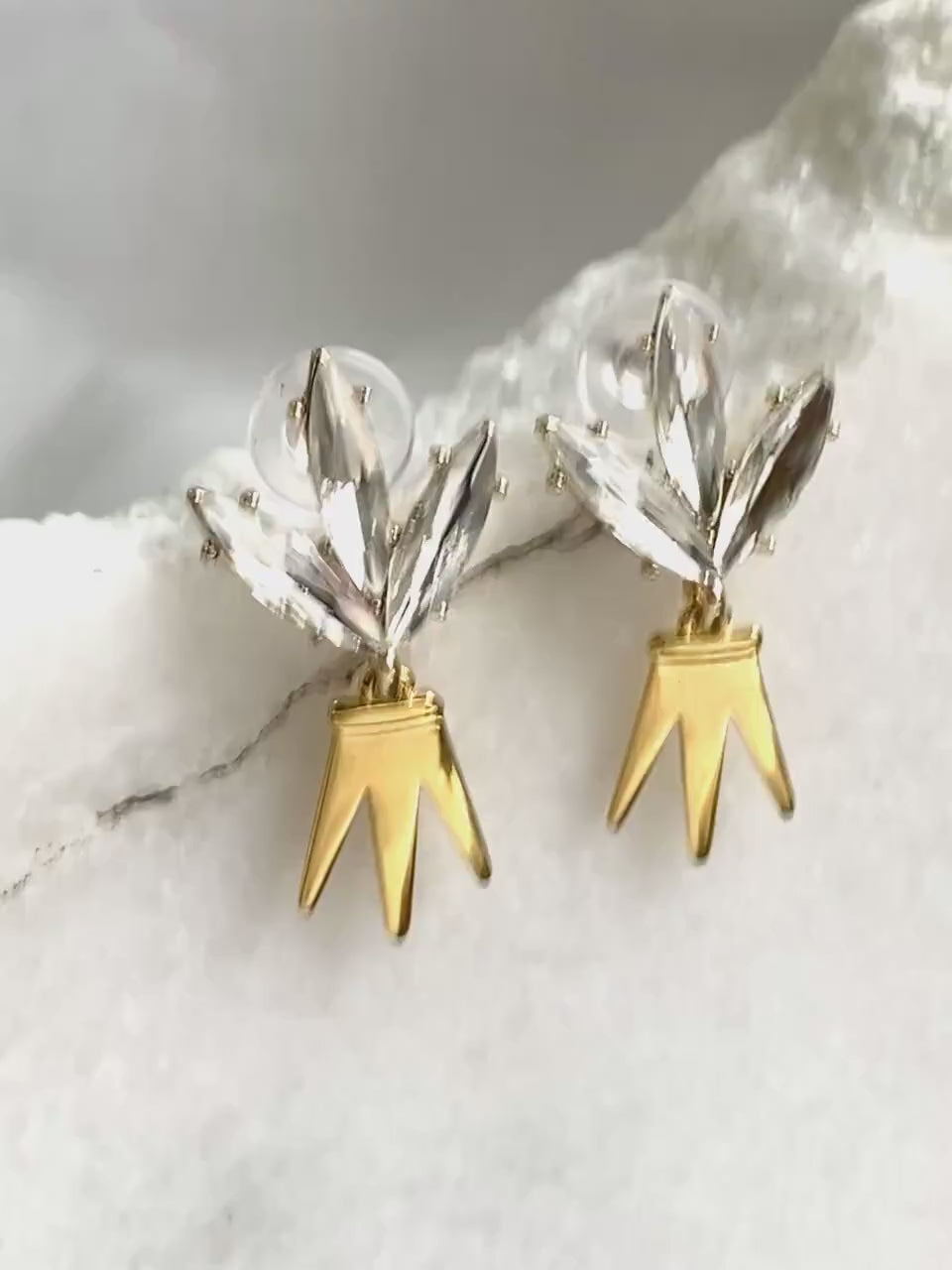 Gold Crown Earrings