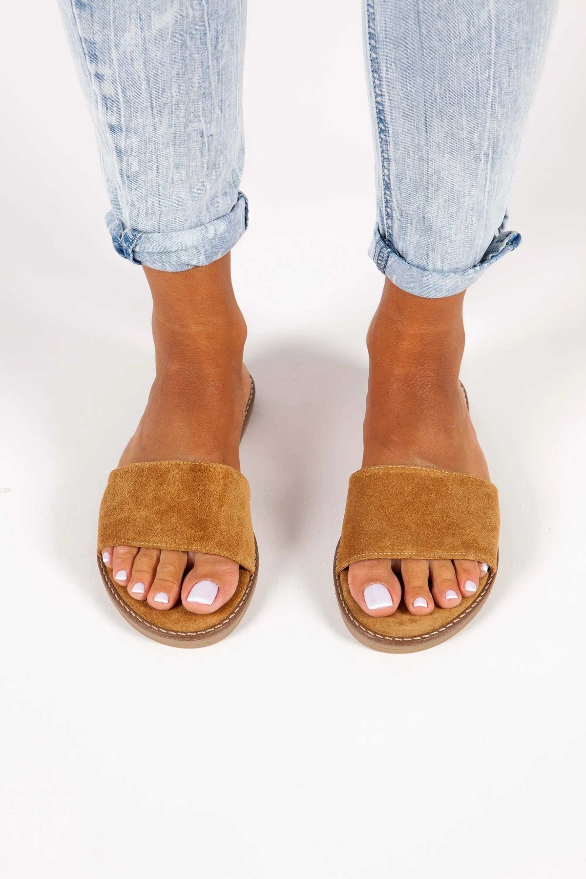 RHODOS Handmade Greek Sandals in mustard leather with wide straps, cushioned insoles and textured rubber soles