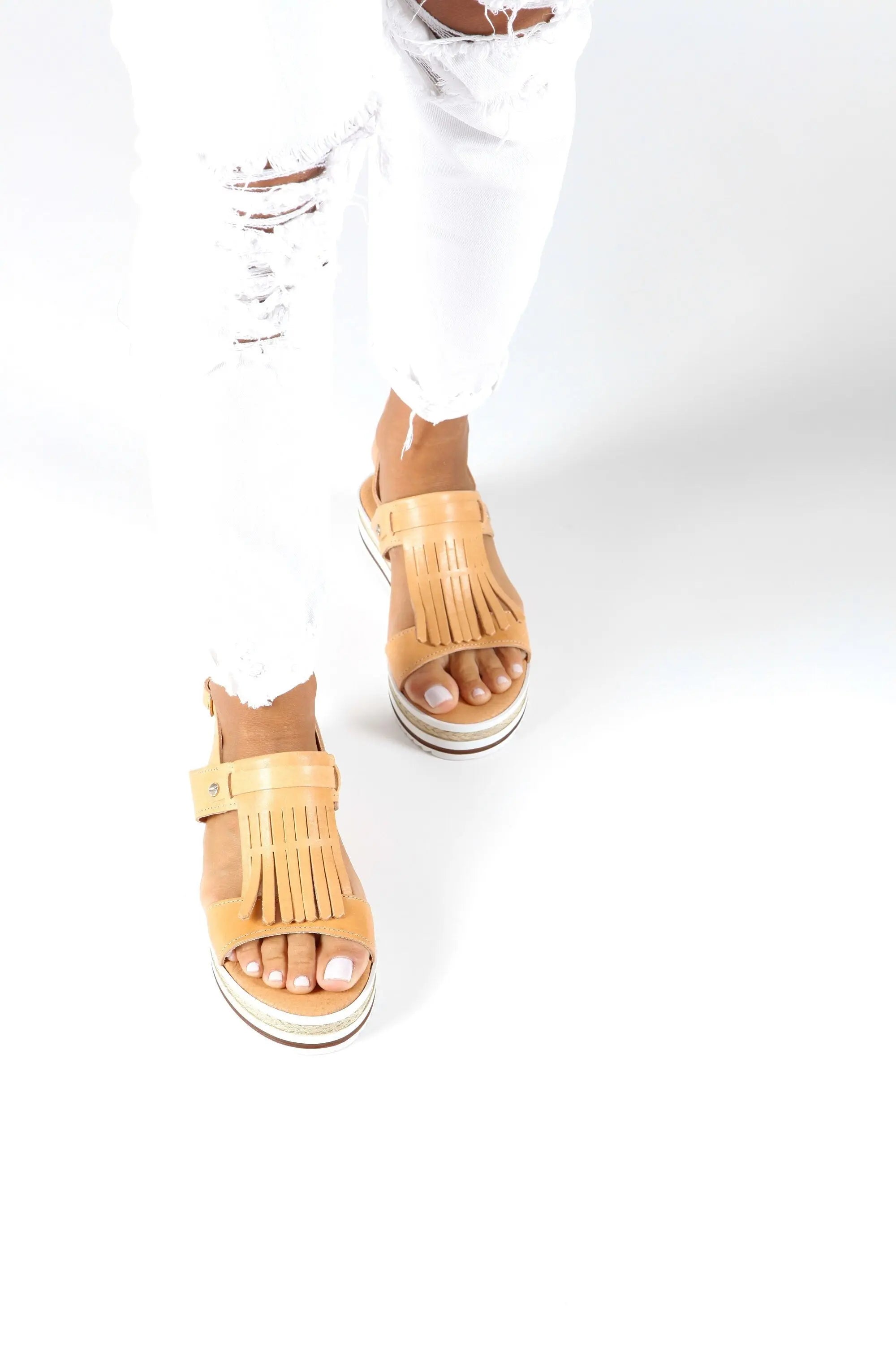 ARIADNE, Leather Platform Sandals, Womens Greek Sandals, Espadrille leather Wedges, Hippie Sandals, Sandales Grecques