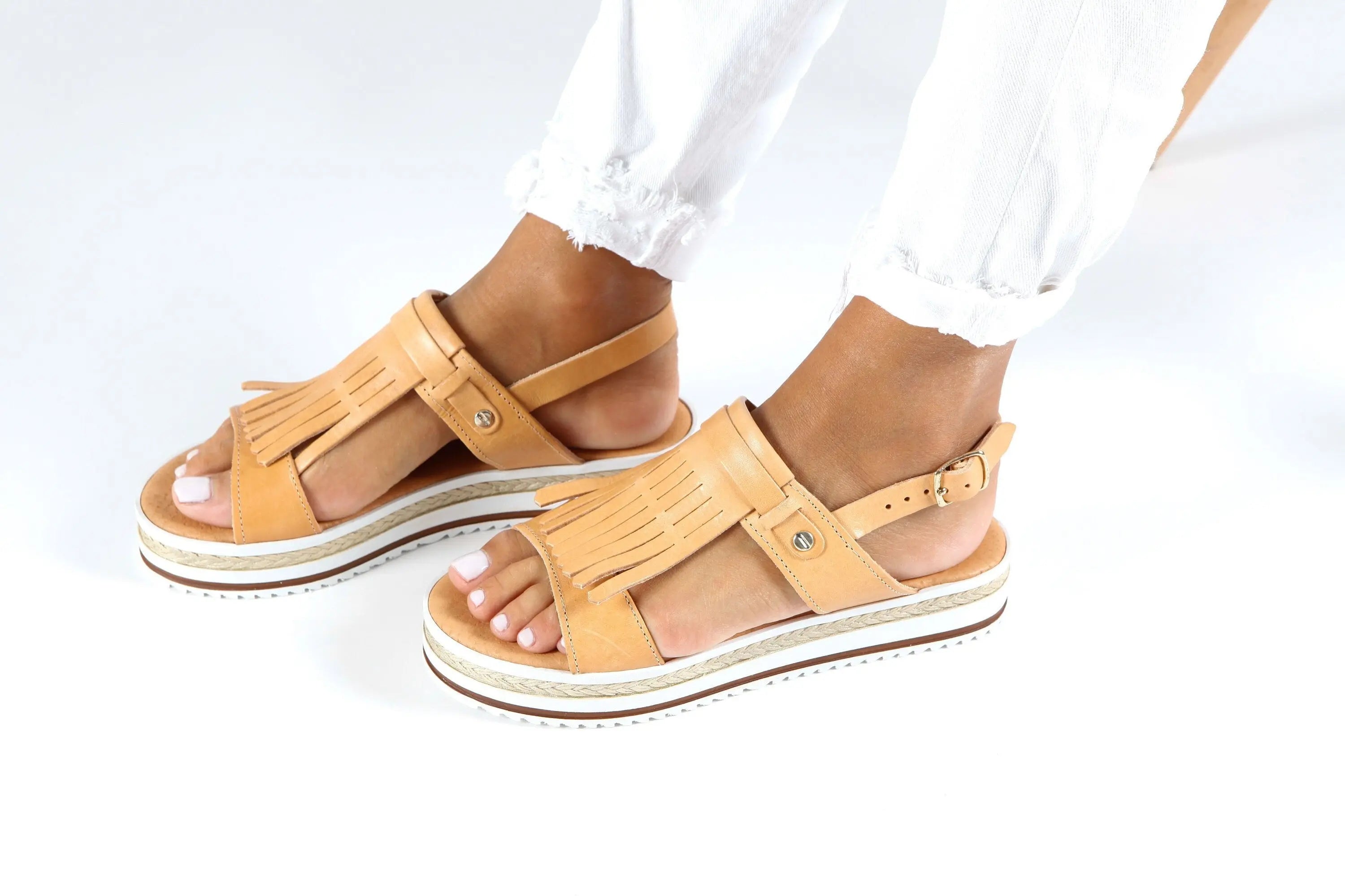 ARIADNE, Leather Platform Sandals, Womens Greek Sandals, Espadrille leather Wedges, Hippie Sandals, Sandales Grecques