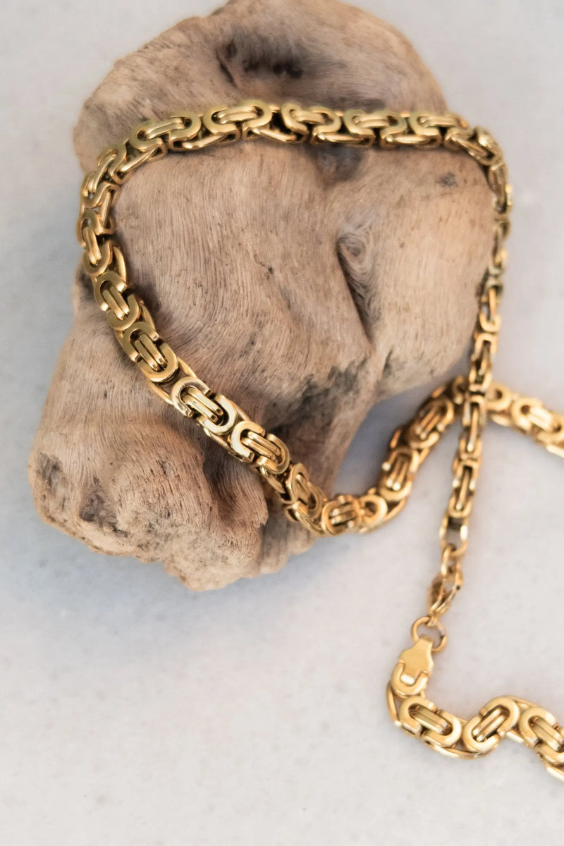 BYZANTINE Chunky Gold chain necklace, Statement Thick chain necklace, Thick heavy vintage style necklace, Collier chaine or, Halskette damen