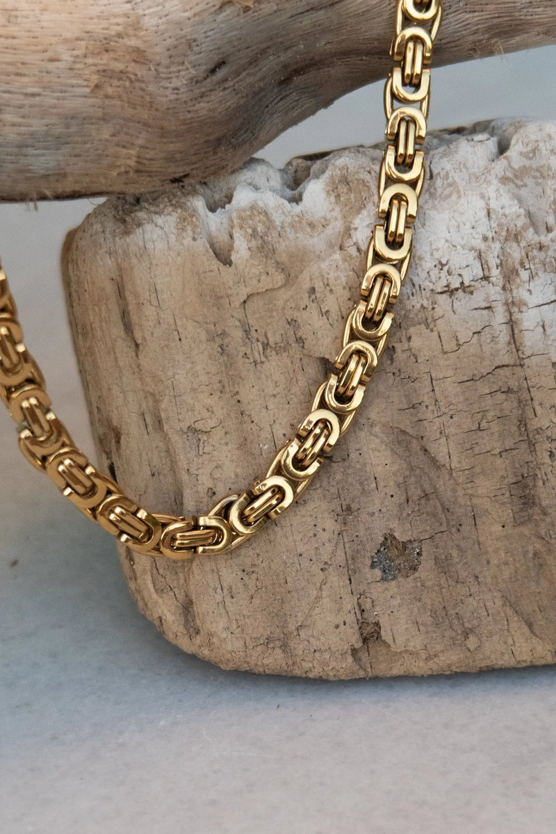 BYZANTINE Chunky Gold chain necklace, Statement Thick chain necklace, Thick heavy vintage style necklace, Collier chaine or, Halskette damen