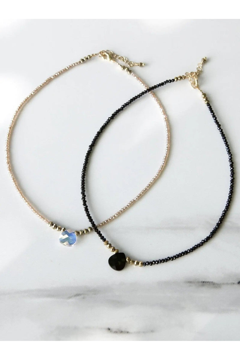 Swarovski tear drop Choker necklace, Swarovski crystal necklace, Black drop necklace, Crystal drop necklace