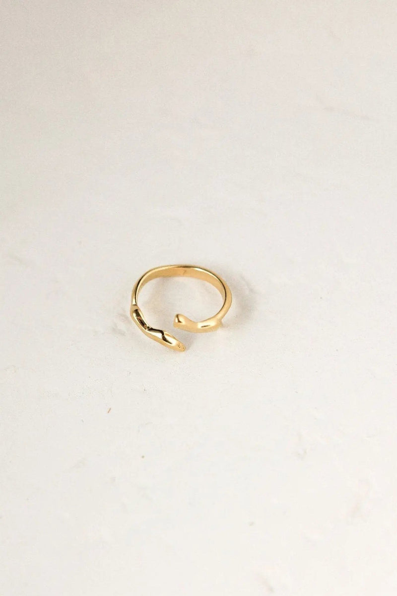 Minimalist gold filled ring, Womens open ring, Geometric modernist ring, Dainty Seagulls ring, Nautical jewelry