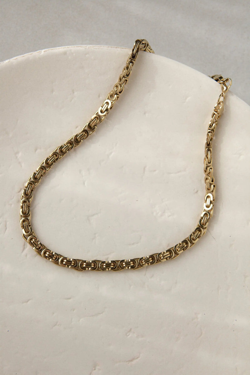 BYZANTINE Statement Thick chain necklace, Minimalist Layering necklace, Gold chain necklace, Collier chaine or, Halskette damen