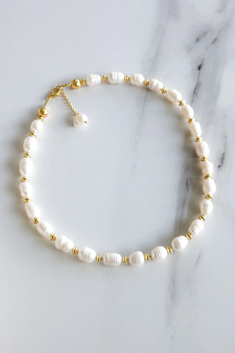 Pearl Necklace Classic Vintage Style Necklace Pearl Choker Gift for her, Perlenkette, Collier Perles