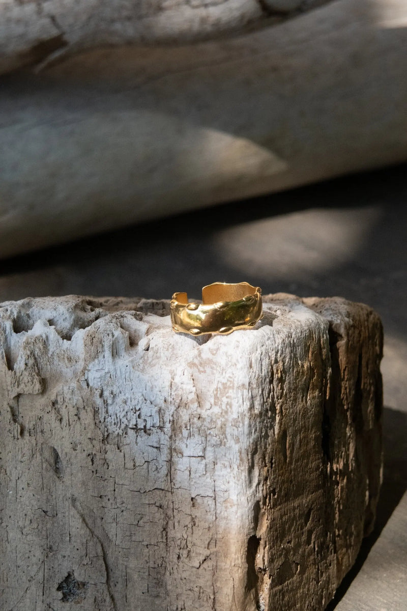Statement Gold plated ring for women, Boho Ring,  Ancient Greek ring, Museum jewelry, Bohemian jewelry
