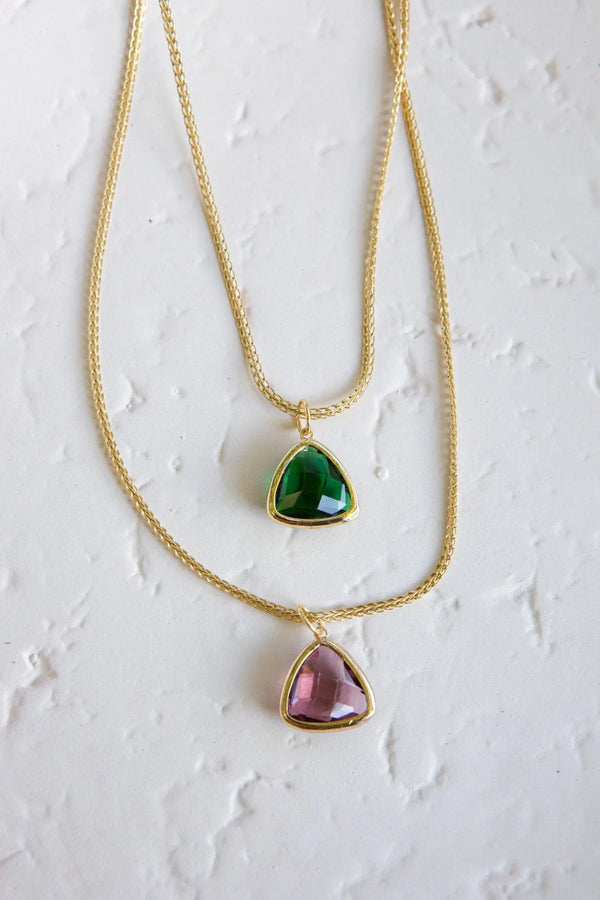 TRIGON Boho Gold Necklace, Minimalist gold chain necklace, Boho chic charm necklace, collier ethnique femme, halskette