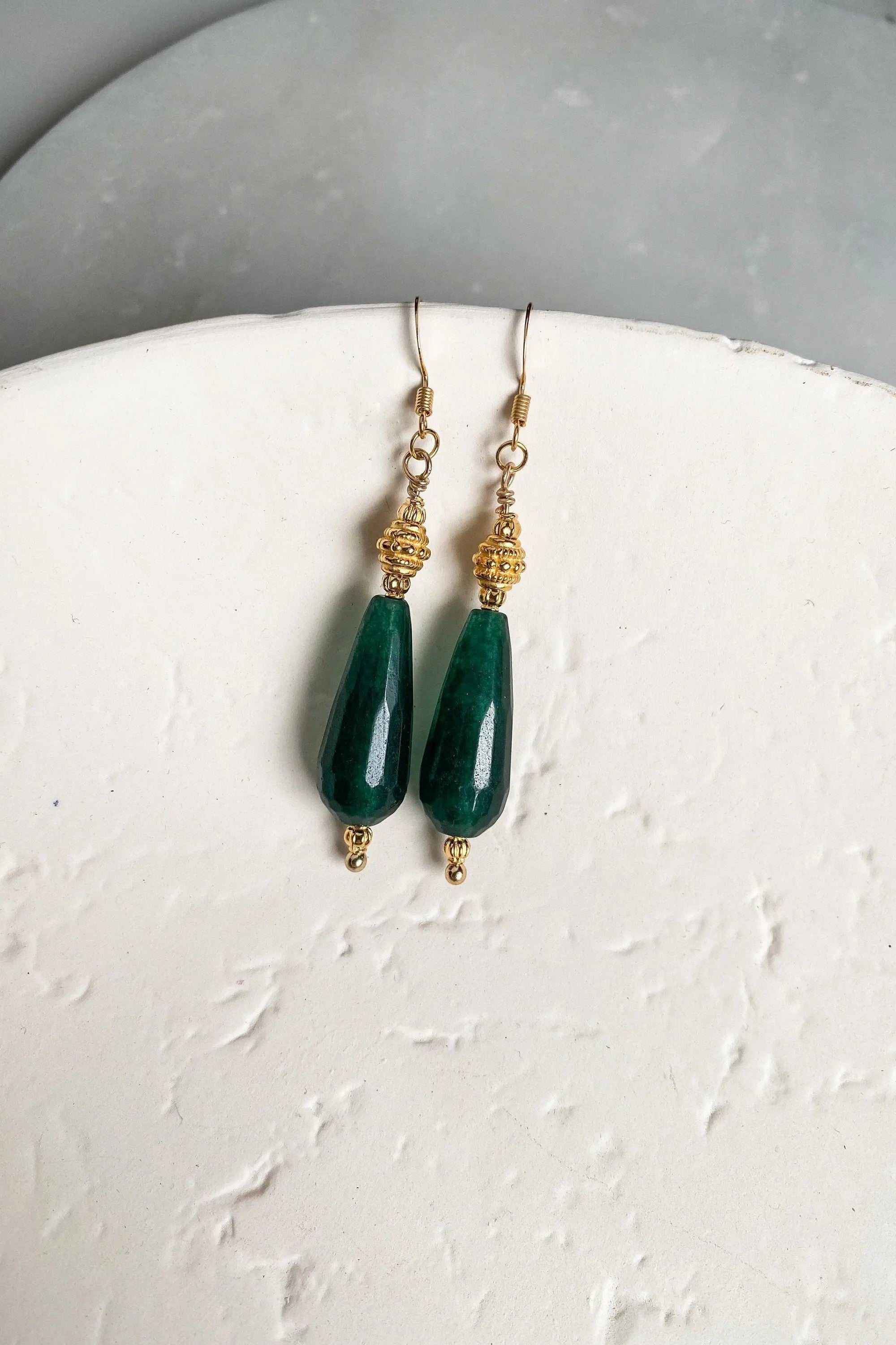 Statement Dangle & drop earrings, Gold gypsy earrings, Green Jade Earrings, Cute boho earrings, Ethnic Tribal Earrings