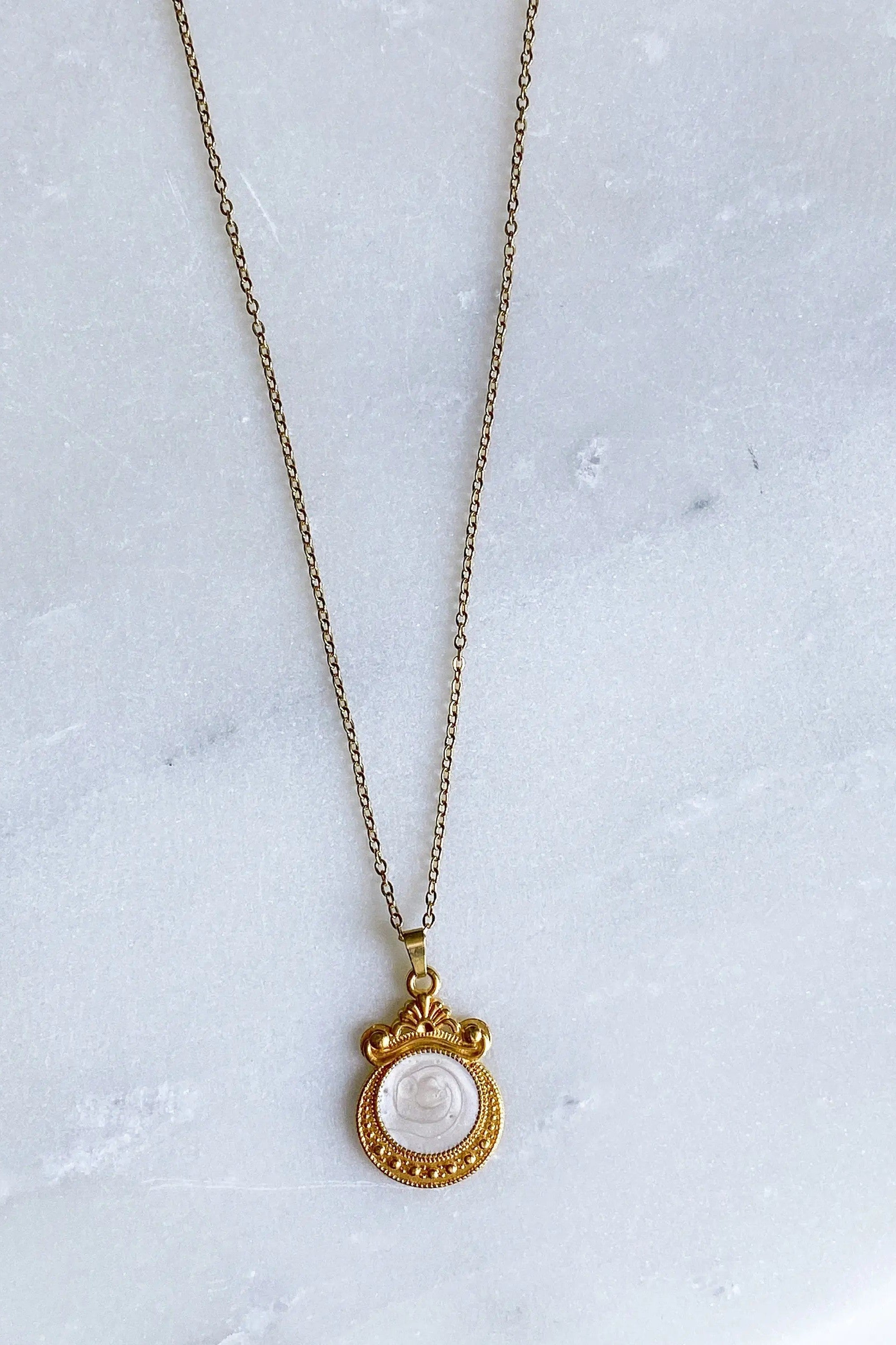 ARMONIA Gold chain necklace with boho charm, Dainty charm necklace, Minimalist handmade jewelry