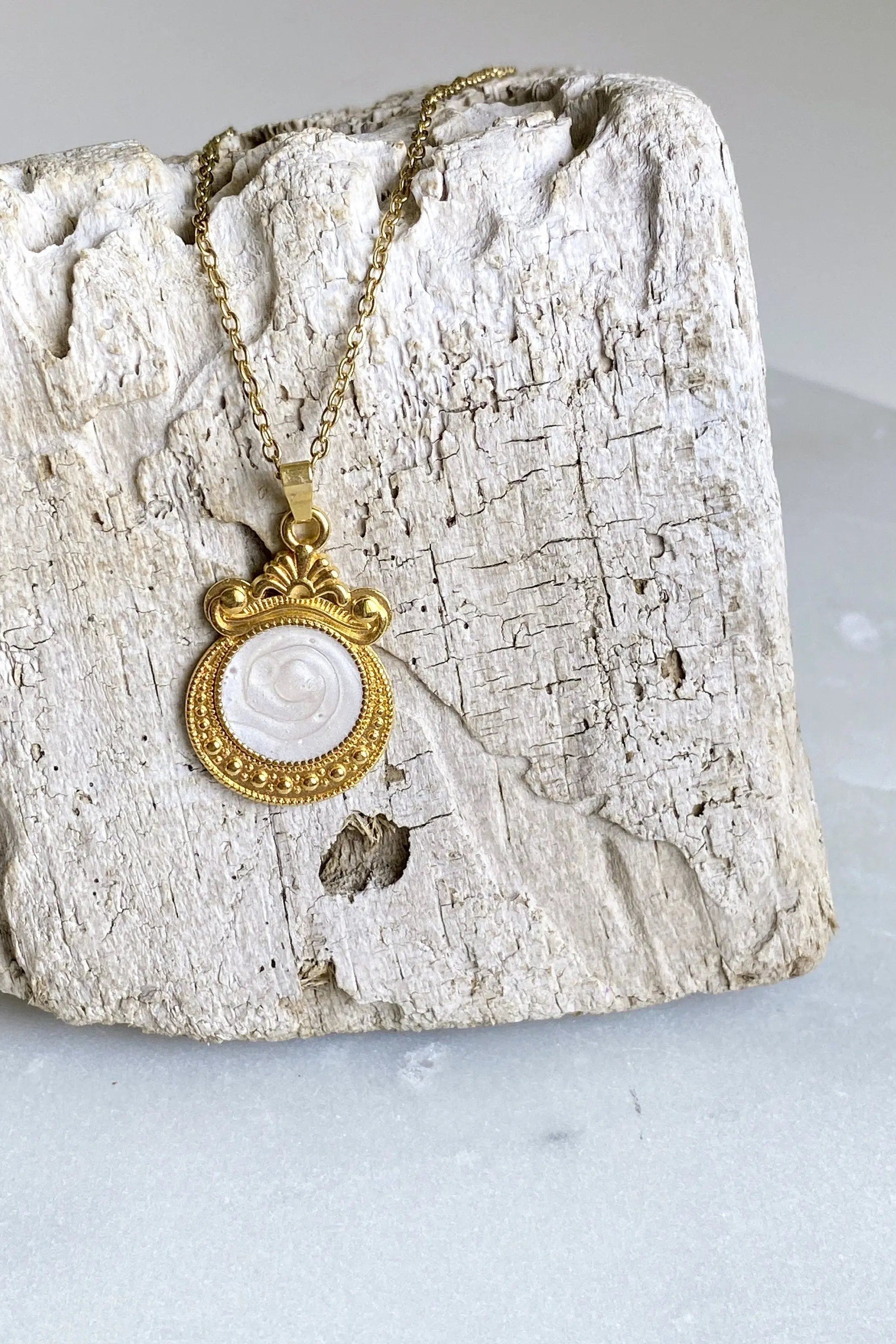 ARMONIA Gold chain necklace with boho charm, Dainty charm necklace, Minimalist handmade jewelry