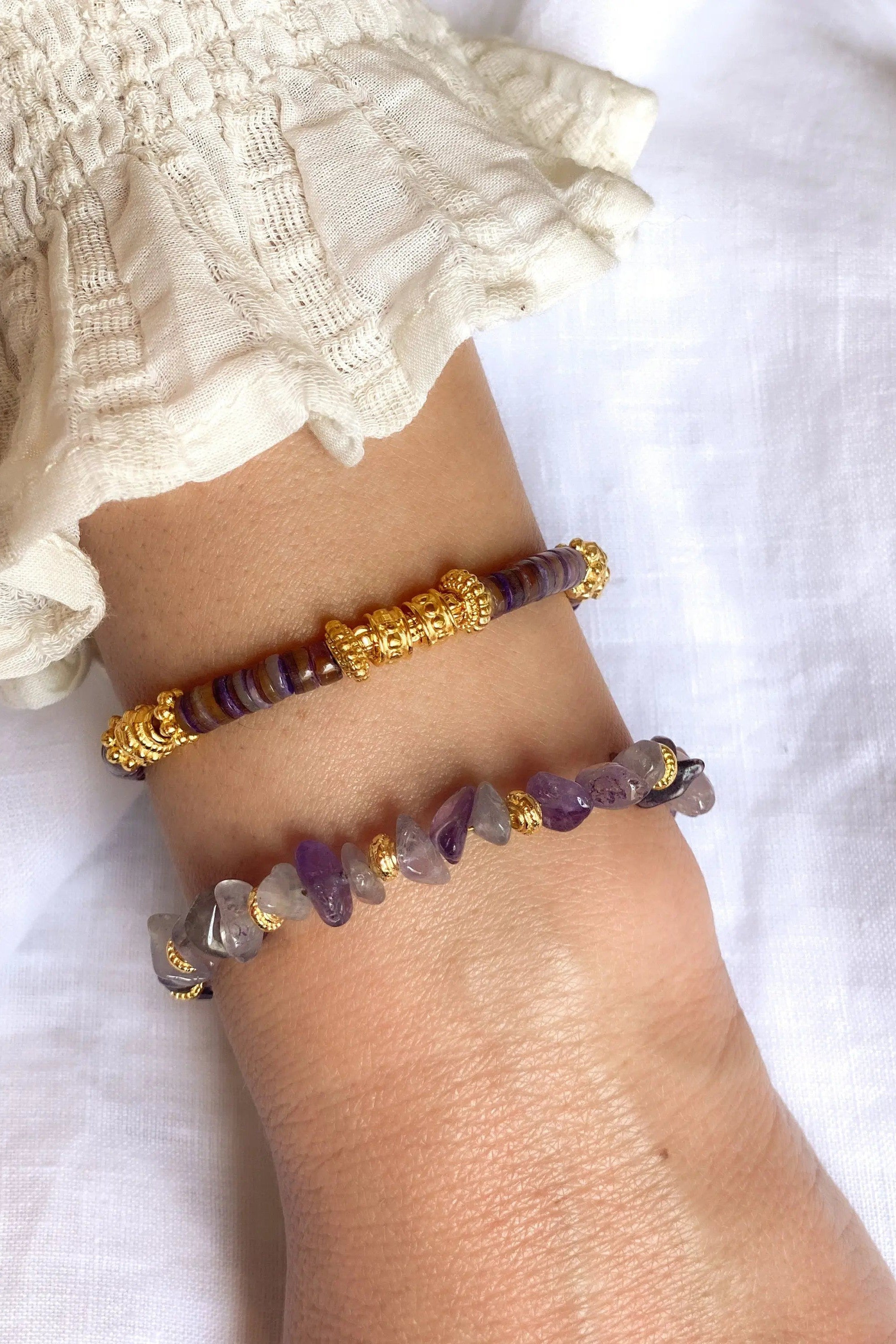 Amethyst bracelet, Gemstones beads bracelet, Boho chic birthstone bracelet, Healing Crystal Chakra Bracelet, Minimalist jade Bracelet