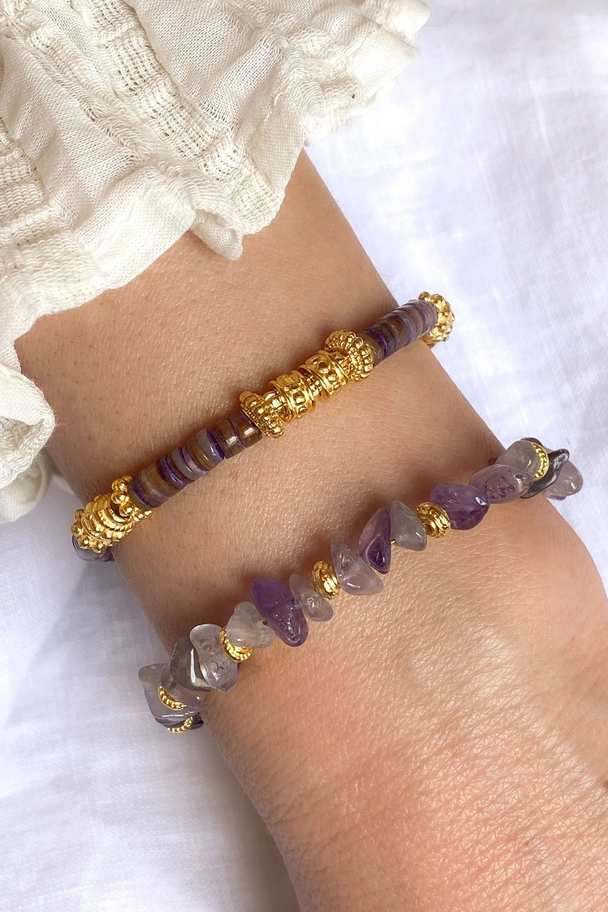 Amethyst bracelet, Gemstones beads bracelet, Boho chic birthstone bracelet, Healing Crystal Chakra Bracelet, Minimalist jade Bracelet