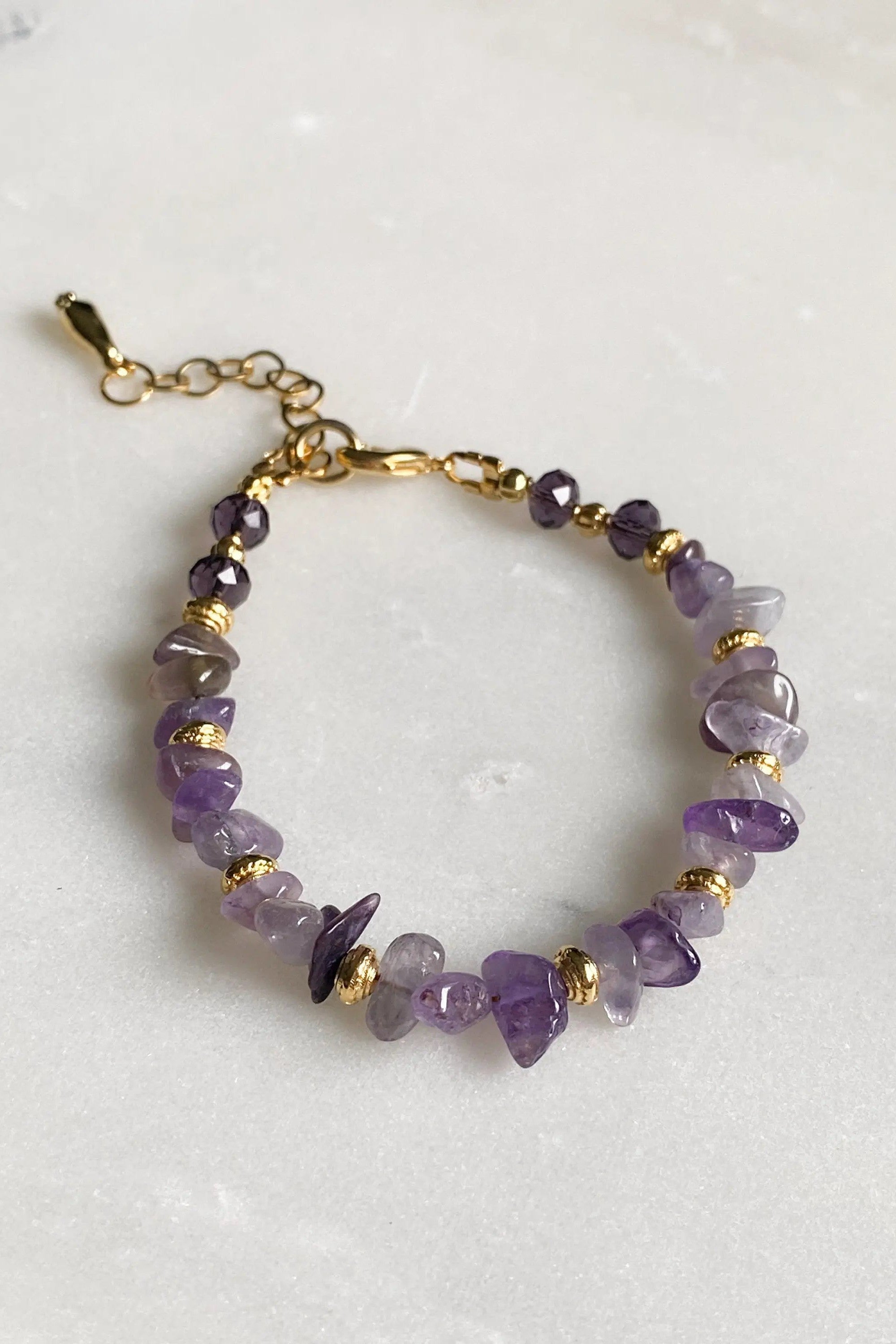 Amethyst bracelet, Gemstones beads bracelet, Boho chic birthstone bracelet, Healing Crystal Chakra Bracelet, Minimalist jade Bracelet