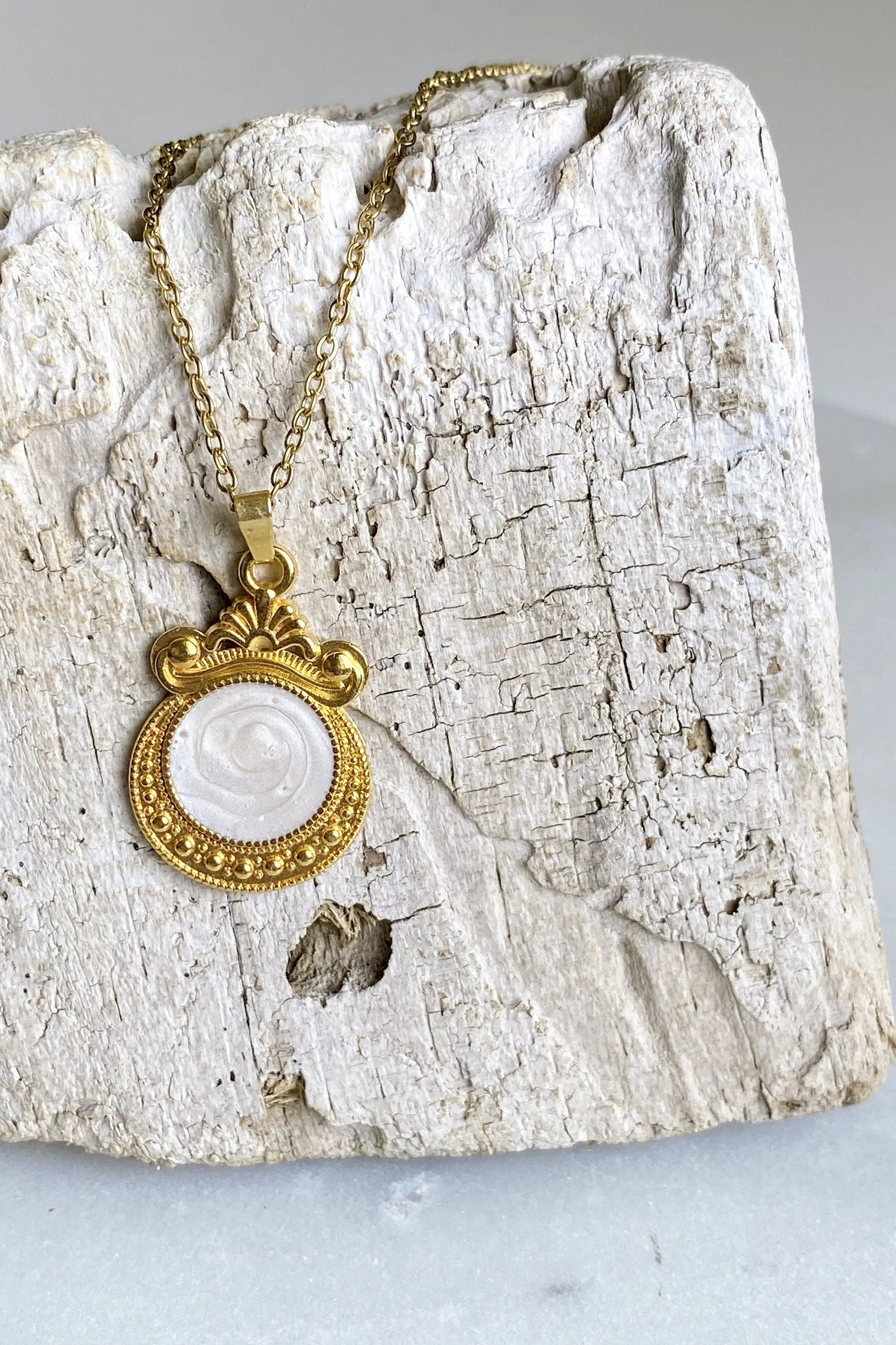 ARMONIA Gold chain necklace with boho charm, Dainty charm necklace, Minimalist handmade jewelry