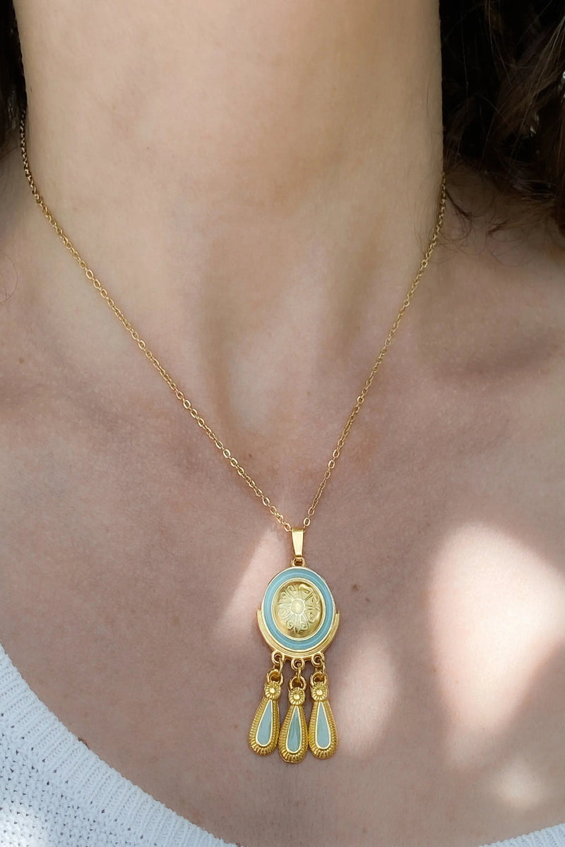 LUNO Boho chic necklace, Gold Charm Necklace, Minimalist chain necklace, collier femme boho, halskette Damen