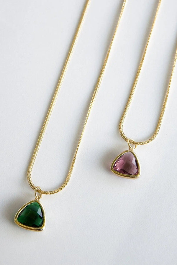 TRIGON Boho Gold Necklace, Minimalist gold chain necklace, Boho chic charm necklace, collier ethnique femme, halskette