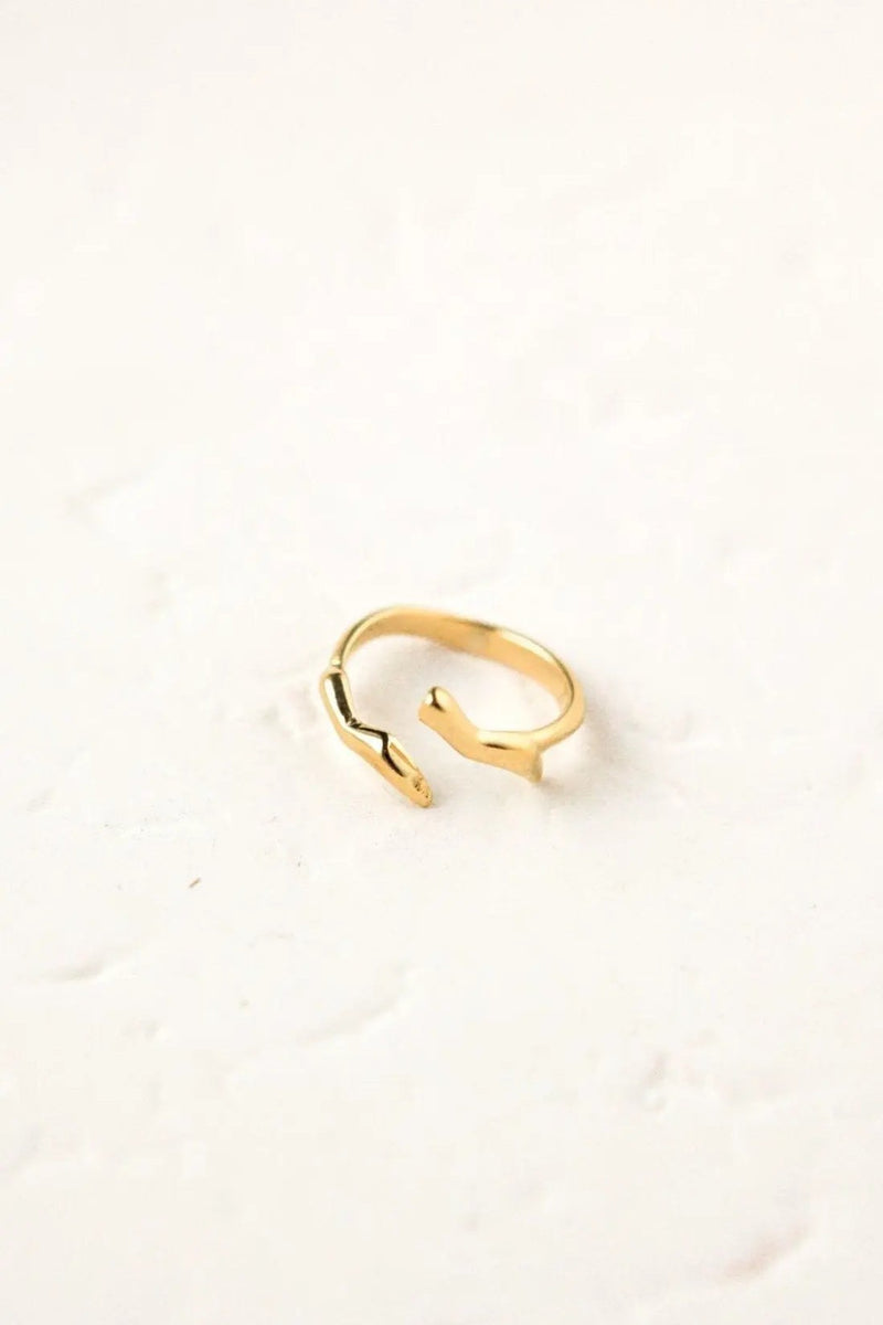 Minimalist gold filled ring, Womens open ring, Geometric modernist ring, Dainty Seagulls ring, Nautical jewelry