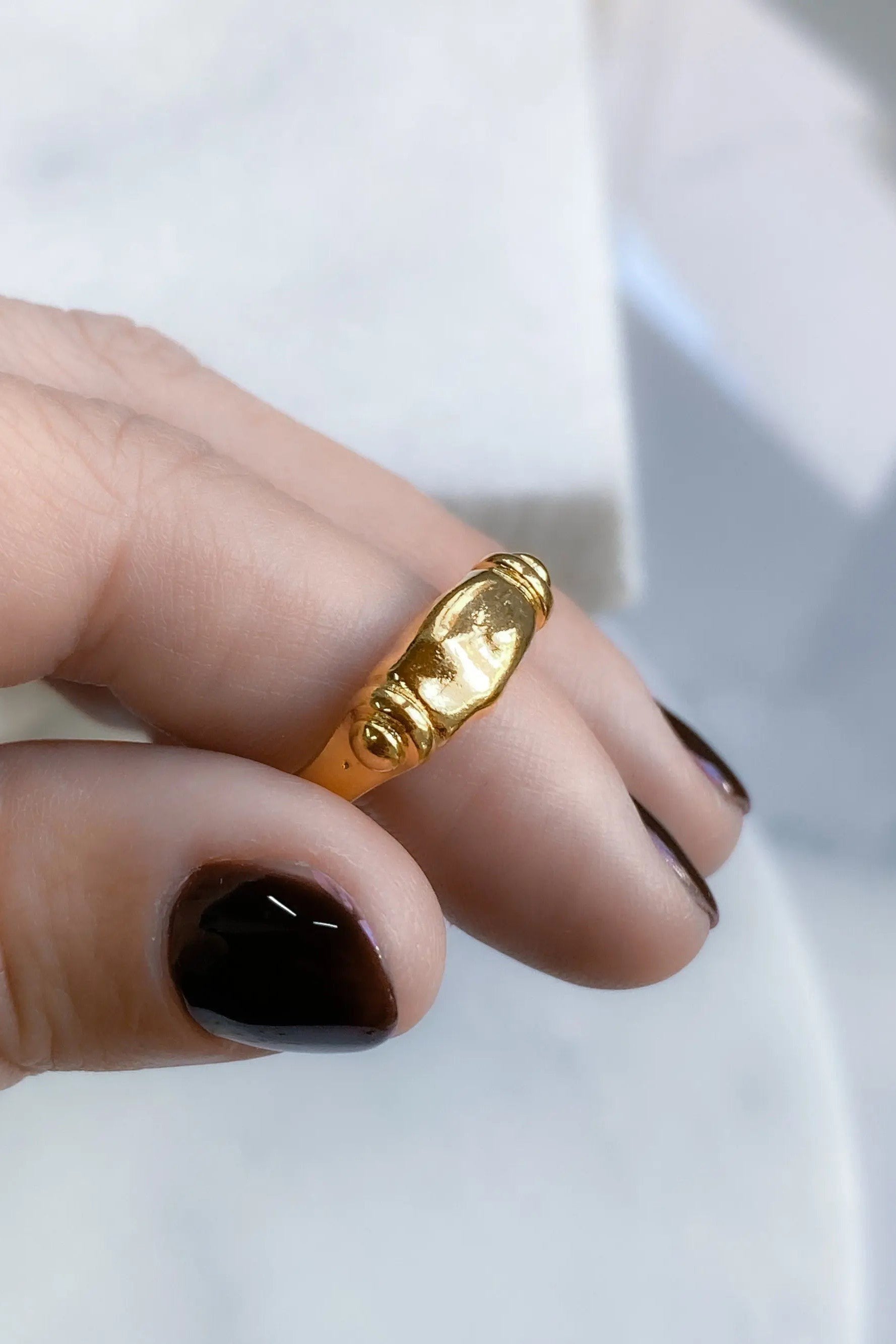Ancient Greek ring, ethnic boho ring, Gold adjustable ring, Dainty ring, Gold plated ring for women, Tribal jewelry, St Valentine gift