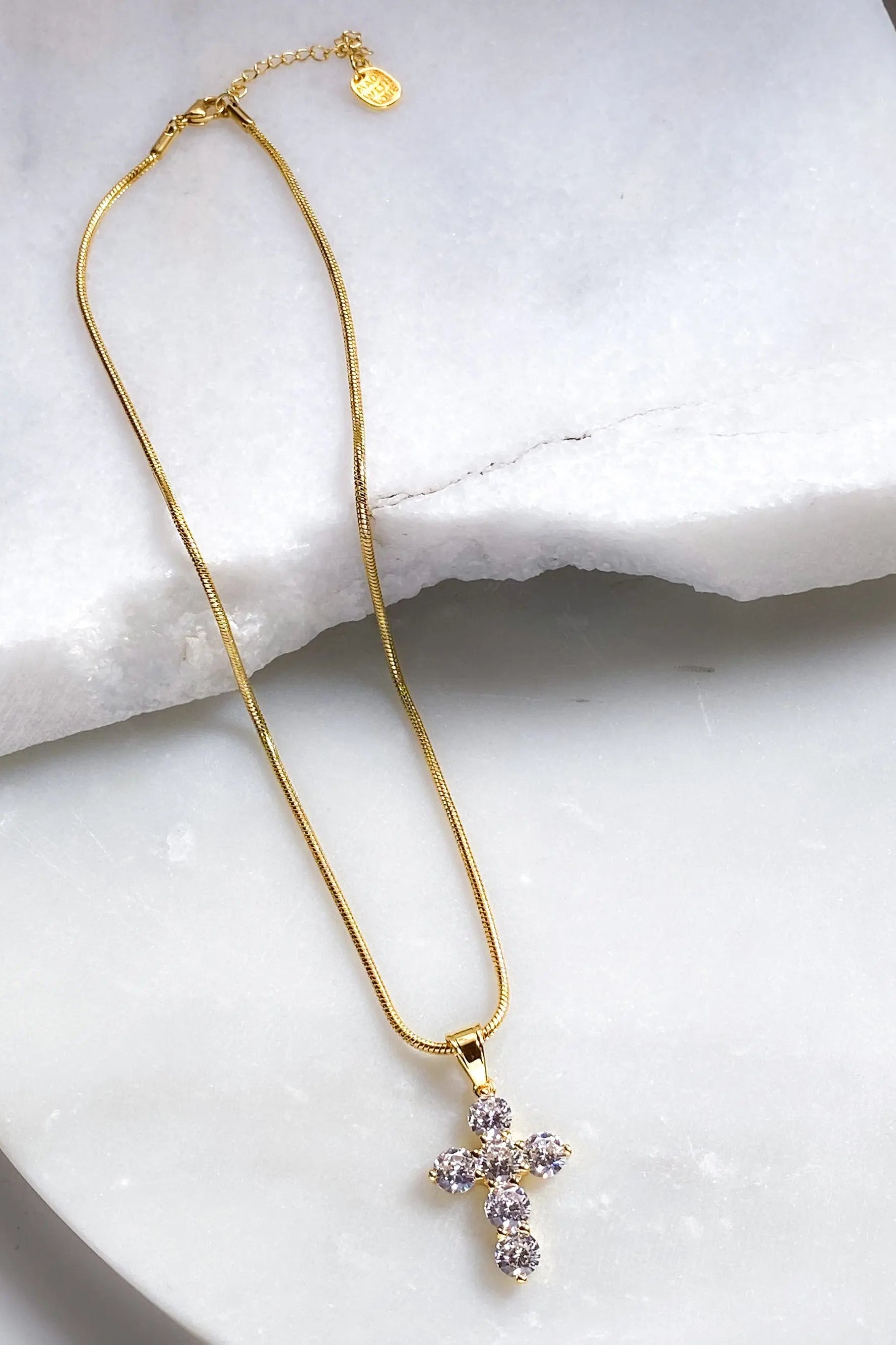 Big Cross pendant necklace, Dainty gold snake chain, Zircon Cross, Large cross Chain Necklace, Vintage style cross necklace, Christmas gift