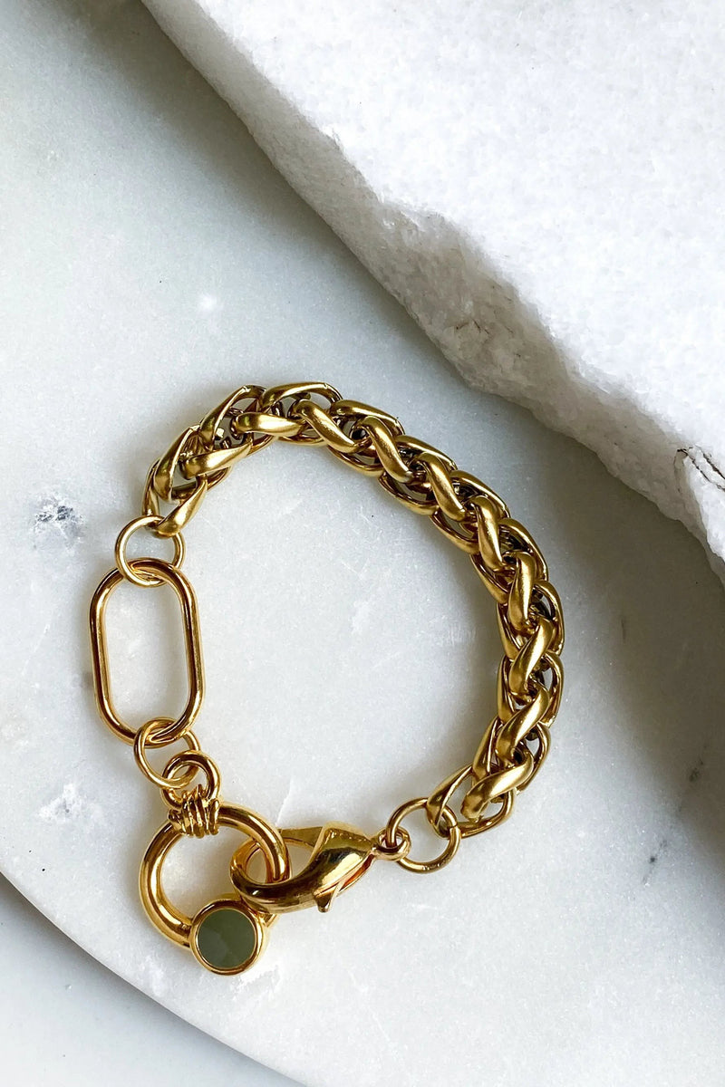 Large Gold Chain bracelet, Chunky Toggle Bracelet, Vintage style bracelet, Statement big chain bracelet, Jewelry set, Gift ideas