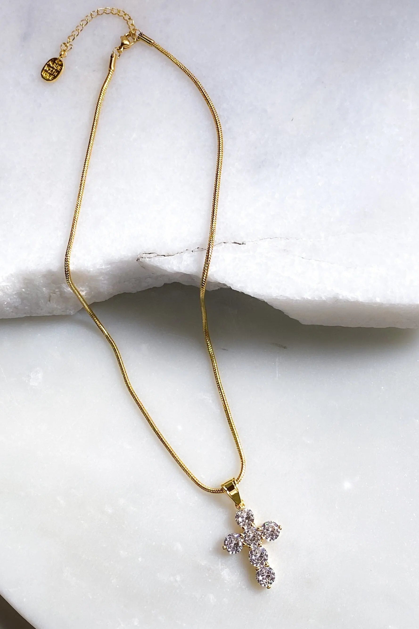 Big Cross pendant necklace, Dainty gold snake chain, Zircon Cross, Large cross Chain Necklace, Vintage style cross necklace, Christmas gift