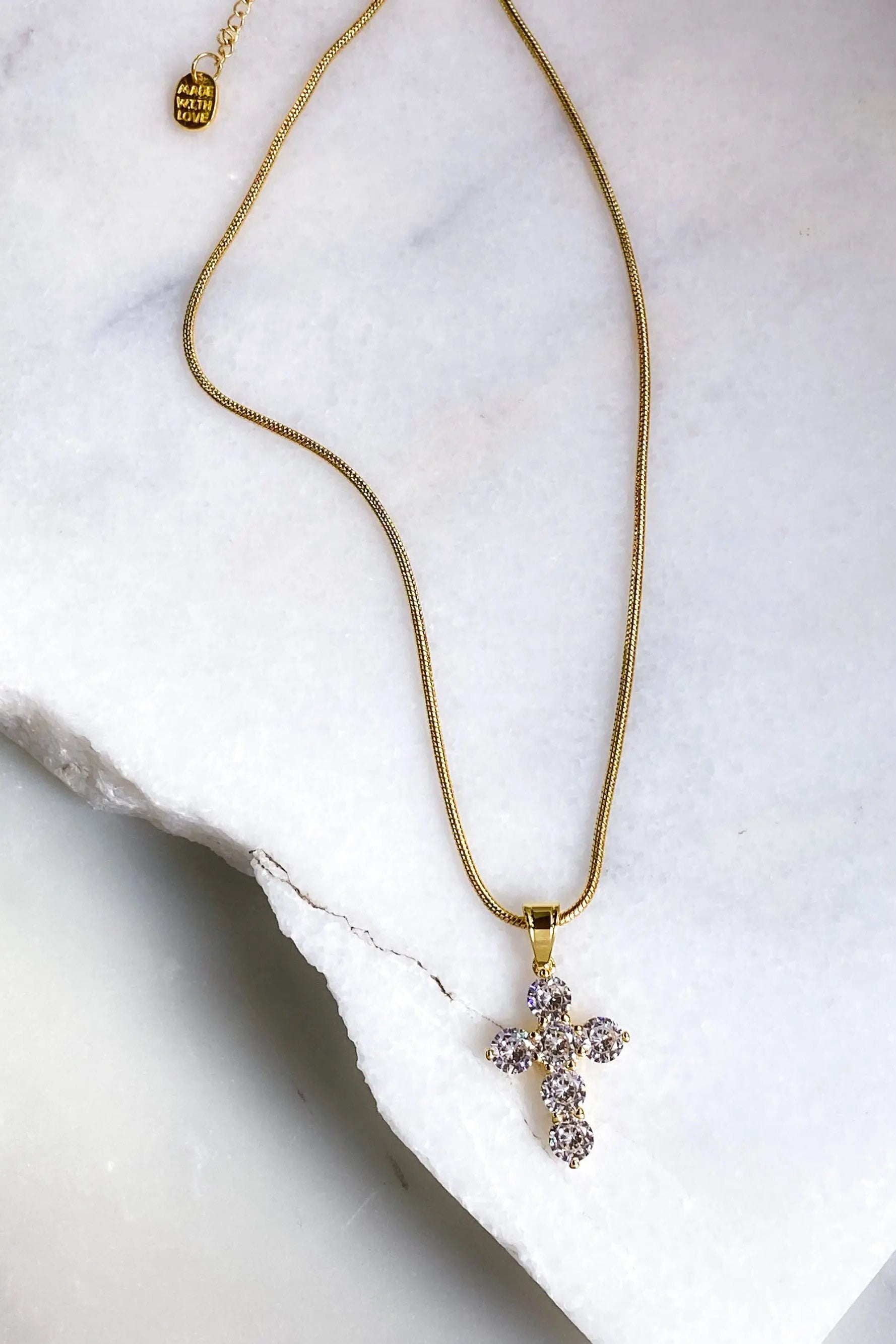 Big Cross pendant necklace, Dainty gold snake chain, Zircon Cross, Large cross Chain Necklace, Vintage style cross necklace, Christmas gift