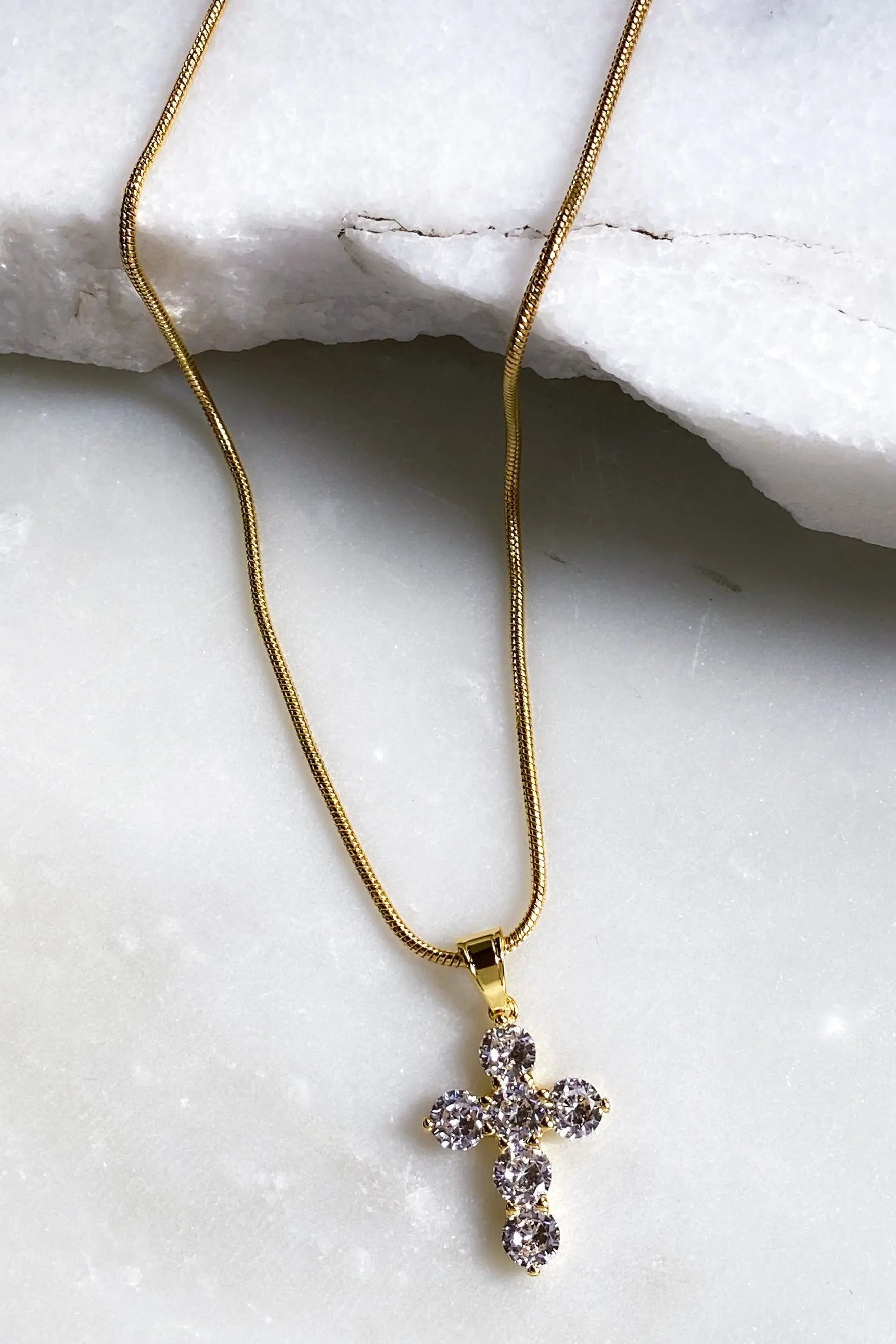 Big Cross pendant necklace, Dainty gold snake chain, Zircon Cross, Large cross Chain Necklace, Vintage style cross necklace, Christmas gift