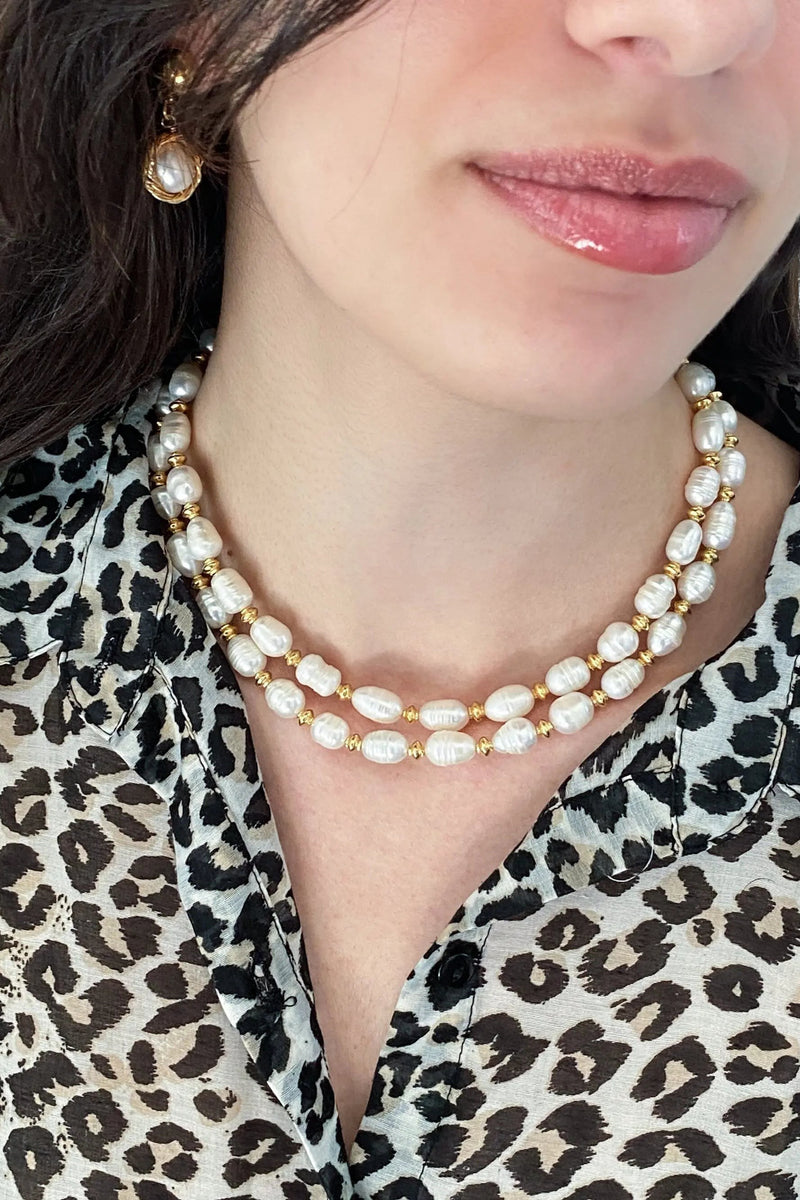 Pearl Necklace Classic Vintage Style Necklace Pearl Choker Gift for her, Perlenkette, Collier Perles